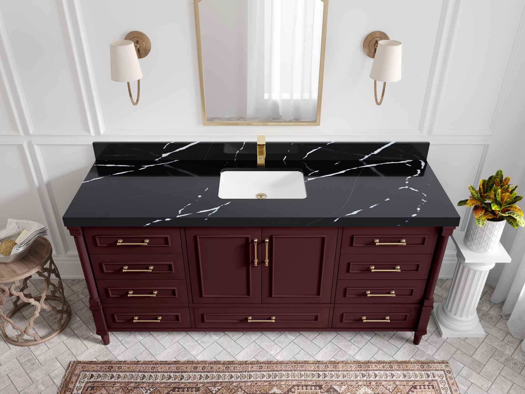 Aberdeen 72 in. W x 22 in. D Single Sink Bathroom Vanity - Willow Bath and Vanity