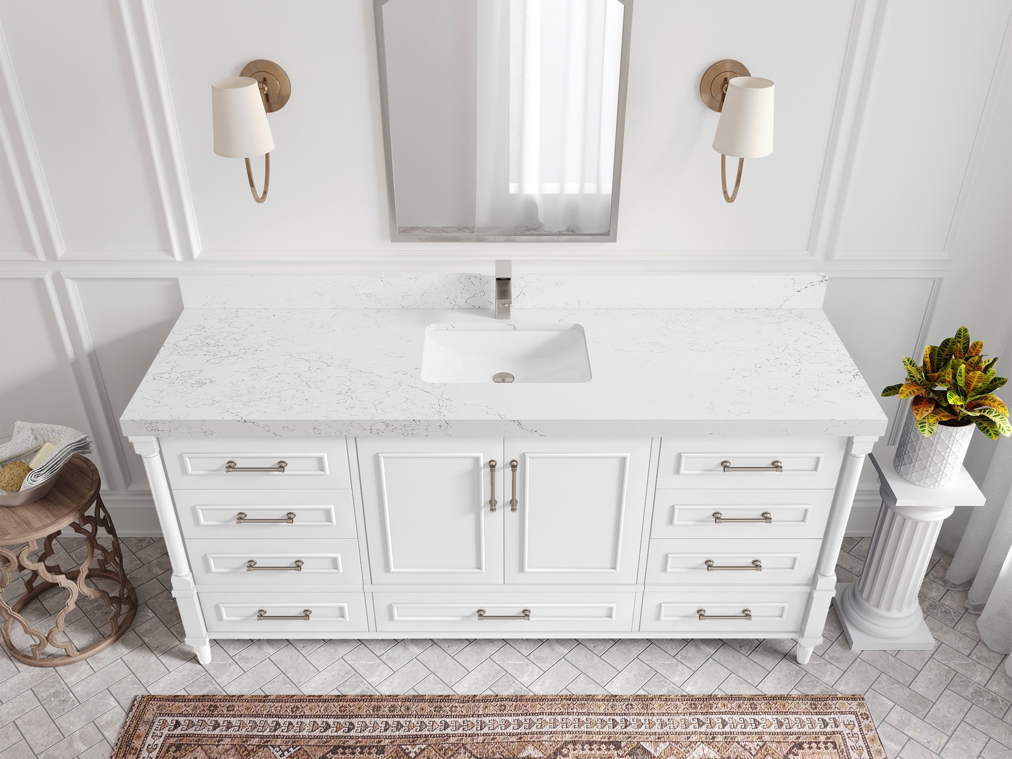 Aberdeen 72 in. W x 22 in. D Single Sink Bathroom Vanity - Willow Bath and Vanity