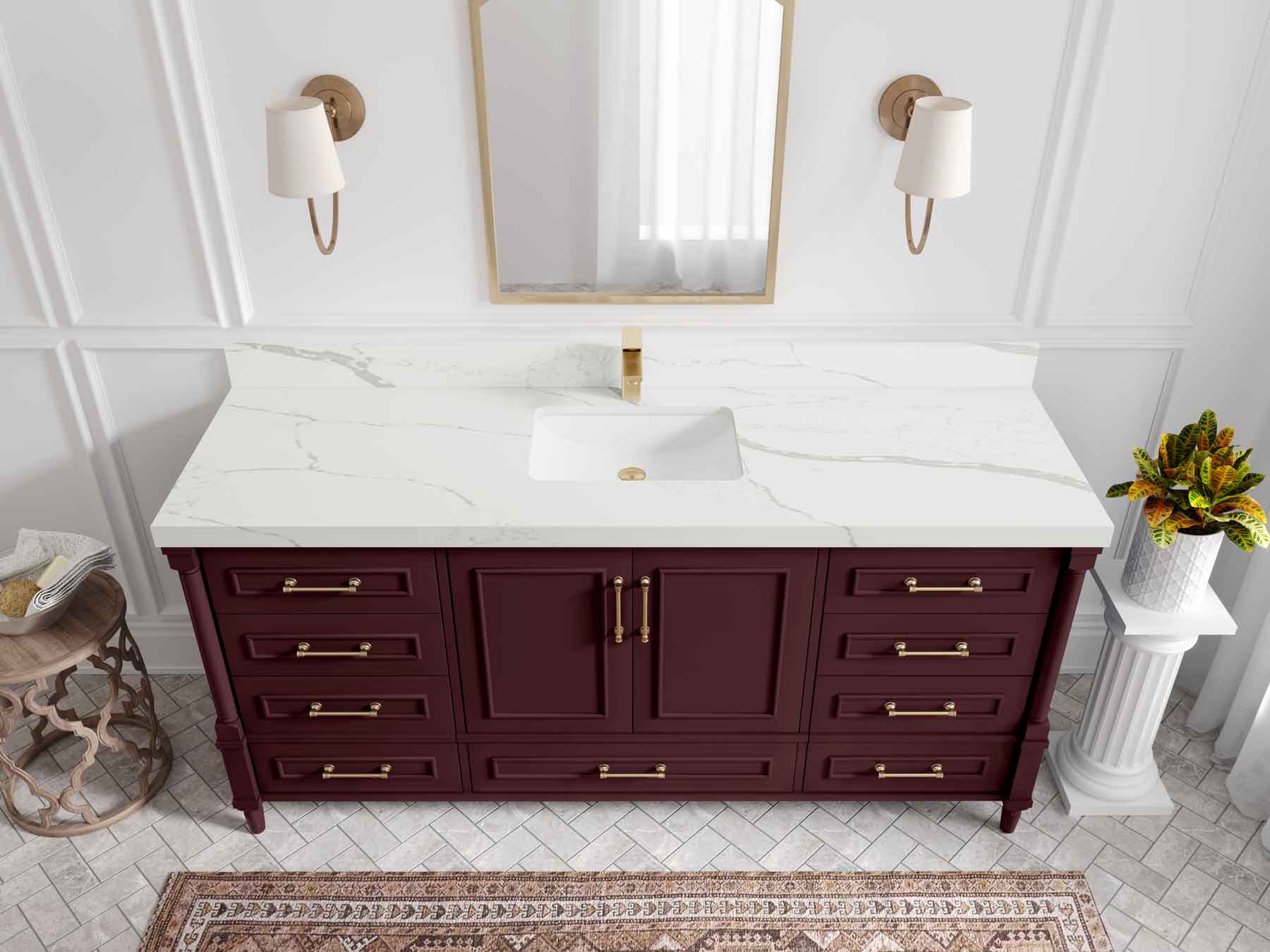 Aberdeen 72 in. W x 22 in. D Single Sink Bathroom Vanity - Willow Bath and Vanity