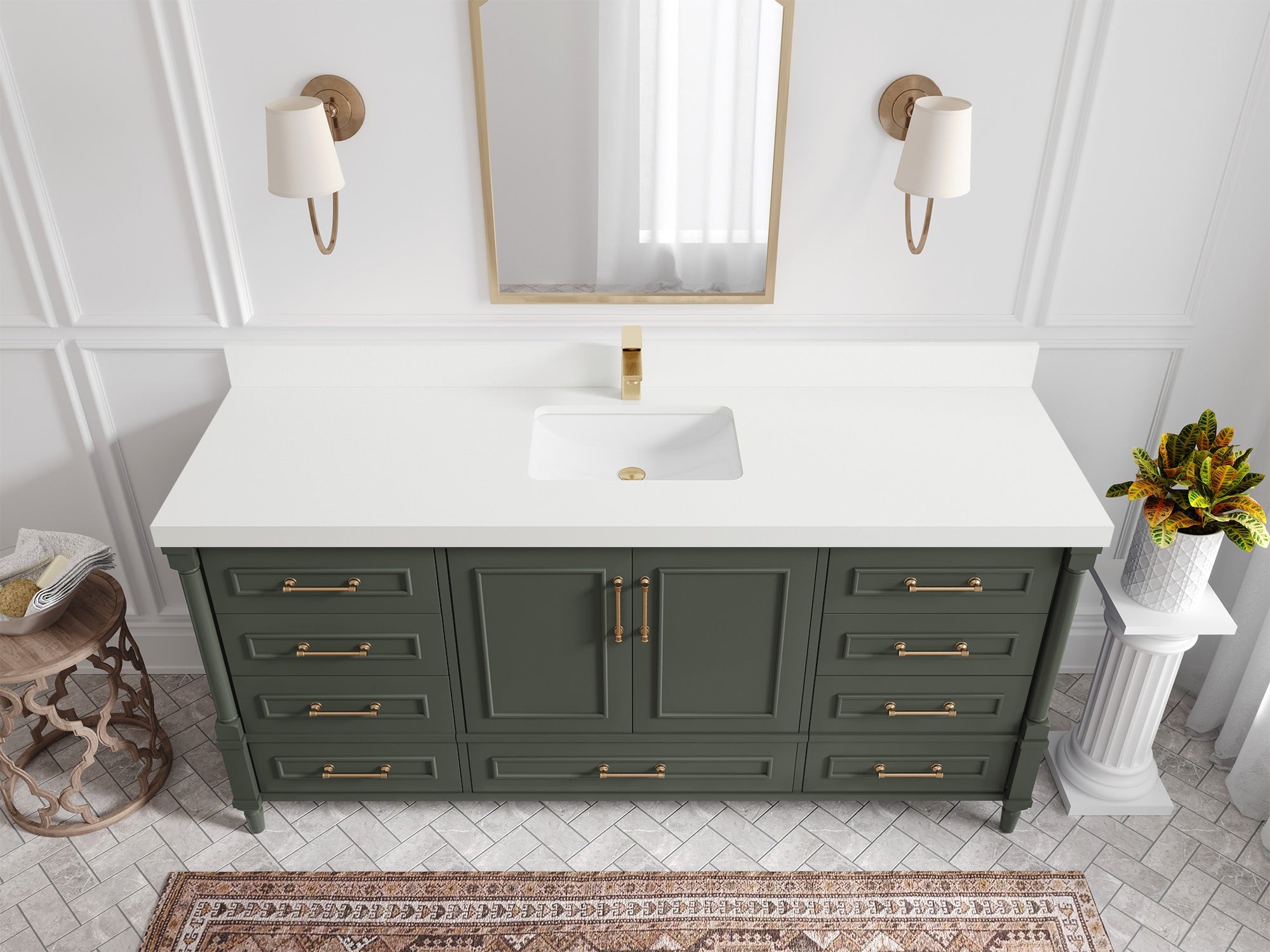 Aberdeen 72 in. W x 22 in. D Single Sink Bathroom Vanity - Willow Bath and Vanity