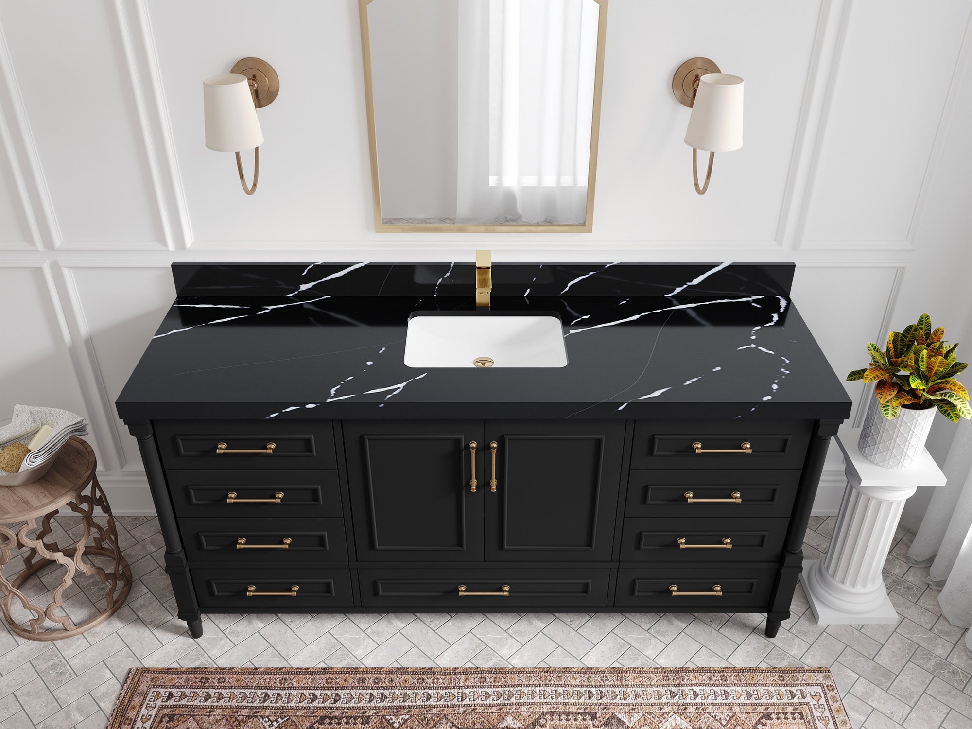 Aberdeen 72 in. W x 22 in. D Single Sink Bathroom Vanity - Willow Bath and Vanity
