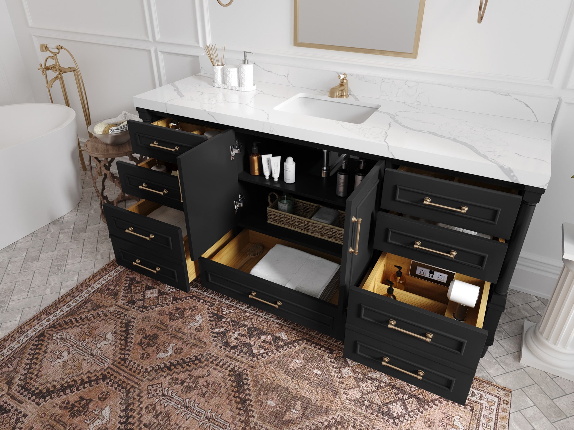 Aberdeen 72 in. W x 22 in. D Single Sink Bathroom Vanity - Willow Bath and Vanity