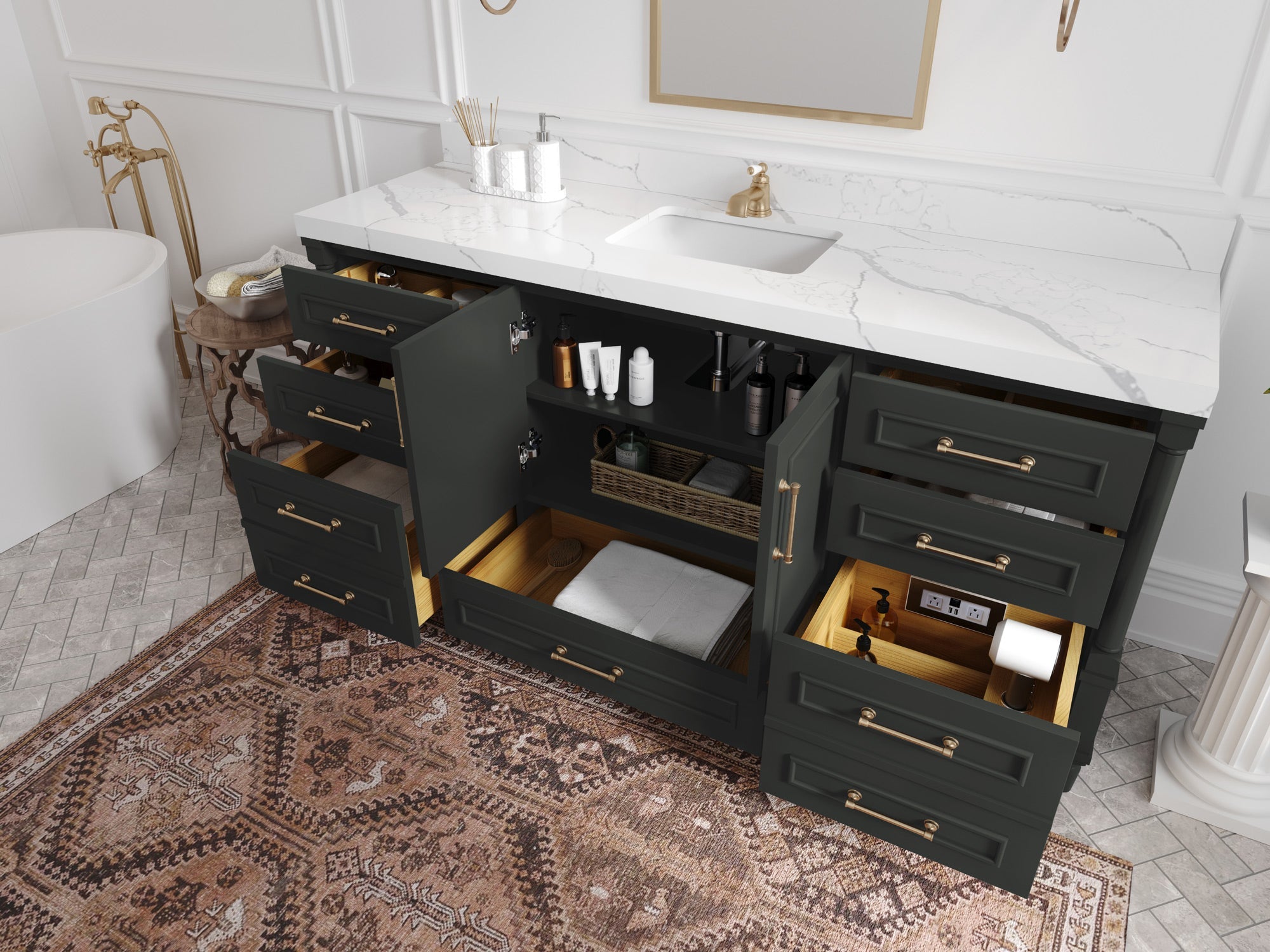 Aberdeen 72 in. W x 22 in. D Single Sink Bathroom Vanity - Willow Bath and Vanity