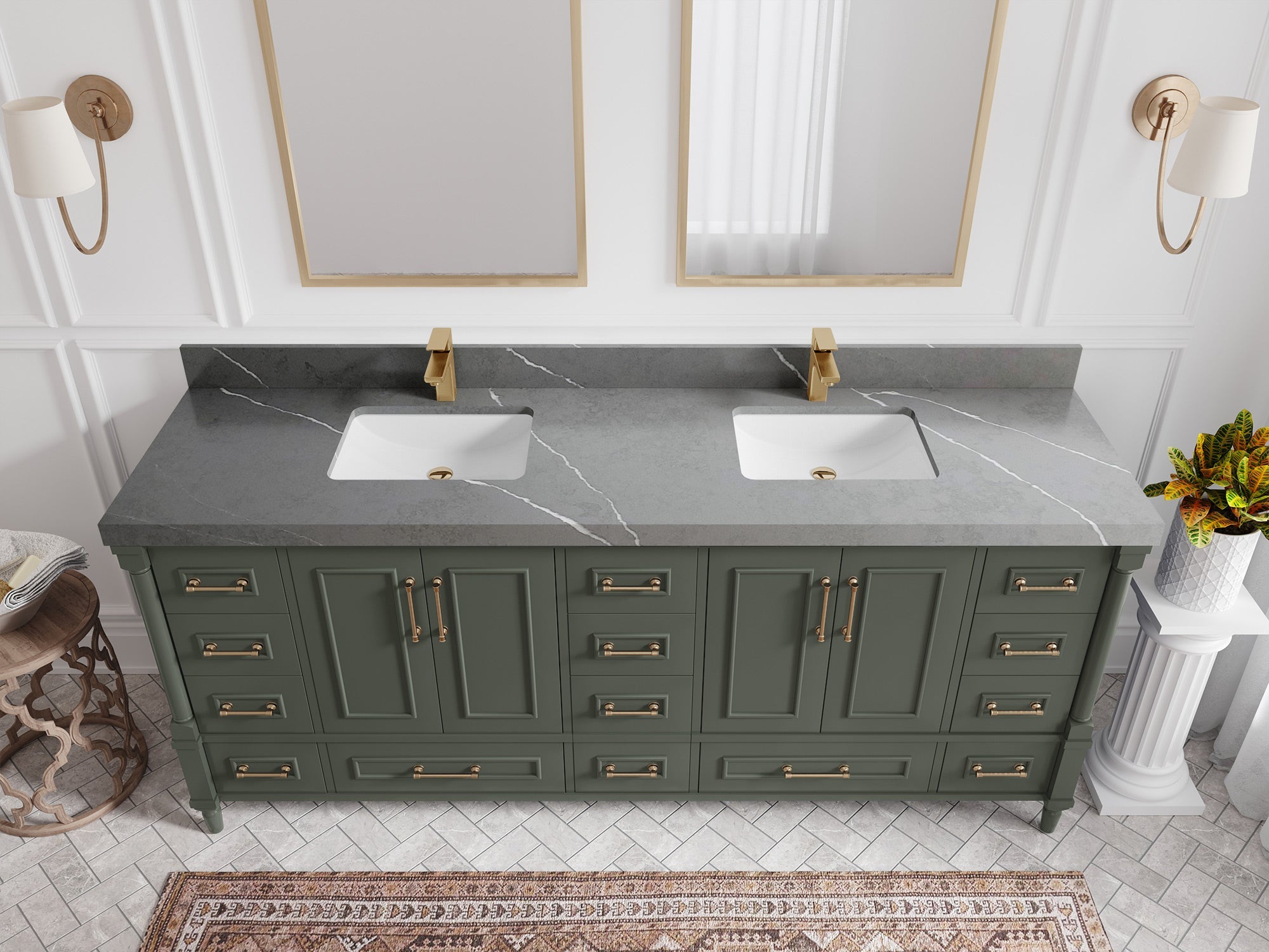 Aberdeen 80 in. W x 22 in. D Double Sink Bathroom Vanity - Willow Bath and Vanity