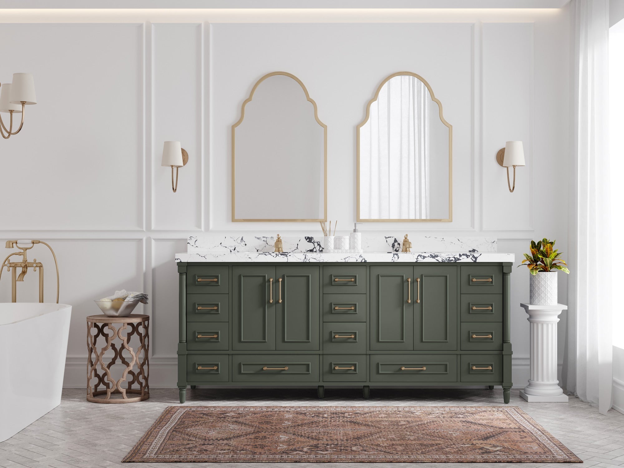 Aberdeen 80 in. W x 22 in. D Double Sink Bathroom Vanity - Willow Bath and Vanity