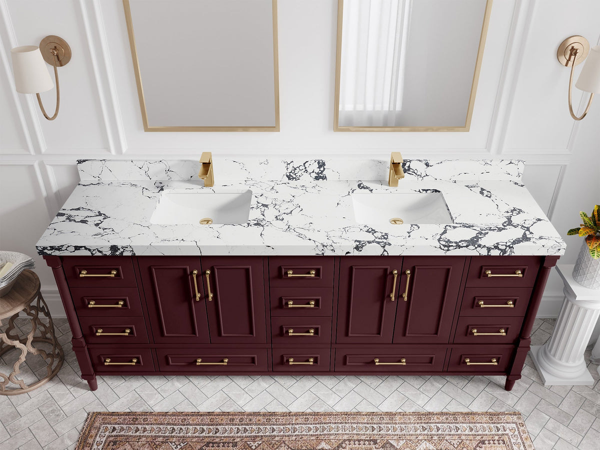 Aberdeen 84 in. W x 22 in. D Double Sink Bathroom Vanity - Willow Bath and Vanity