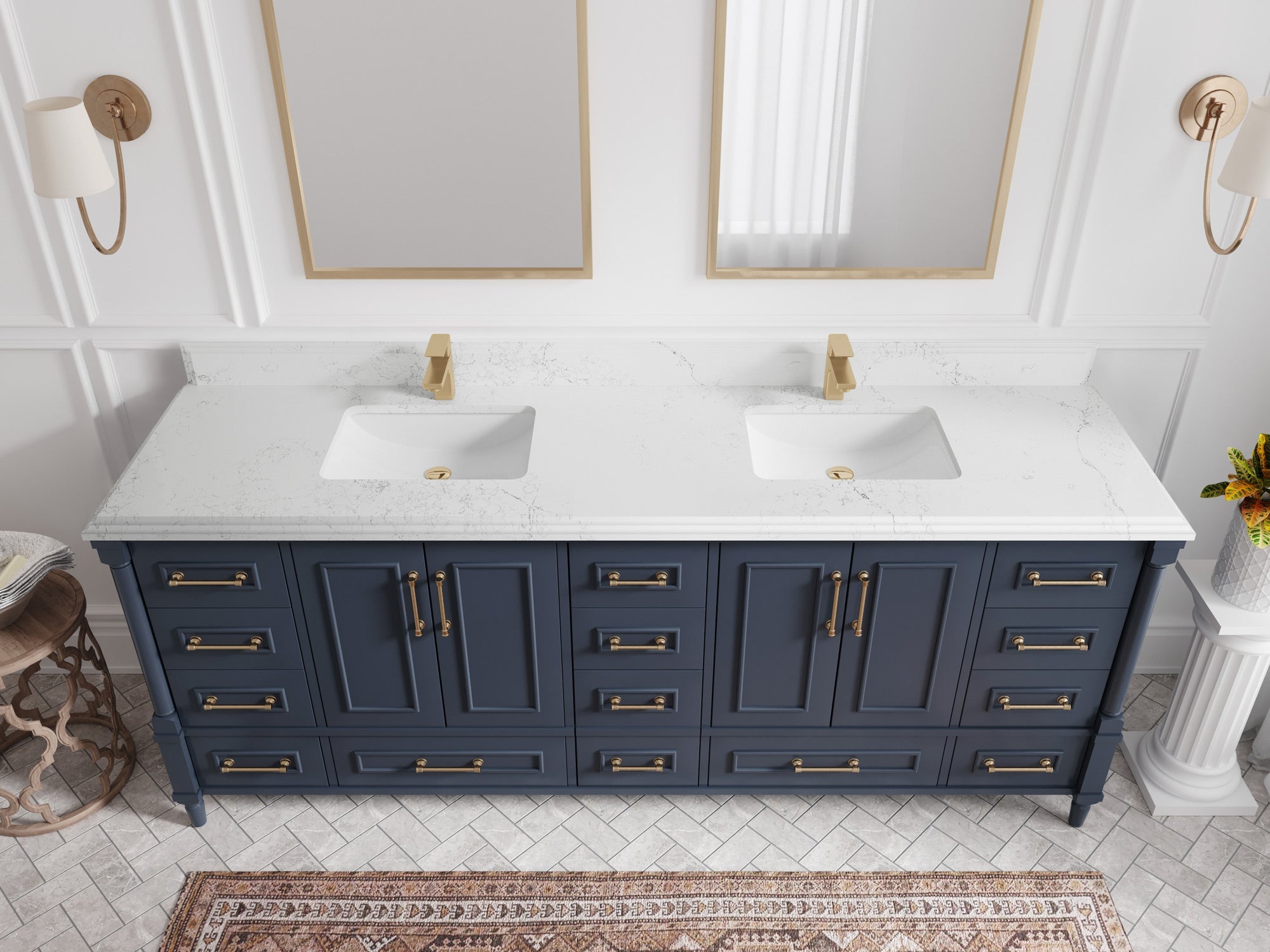 Aberdeen 84 in. W x 22 in. D Double Sink Bathroom Vanity - Willow Bath and Vanity