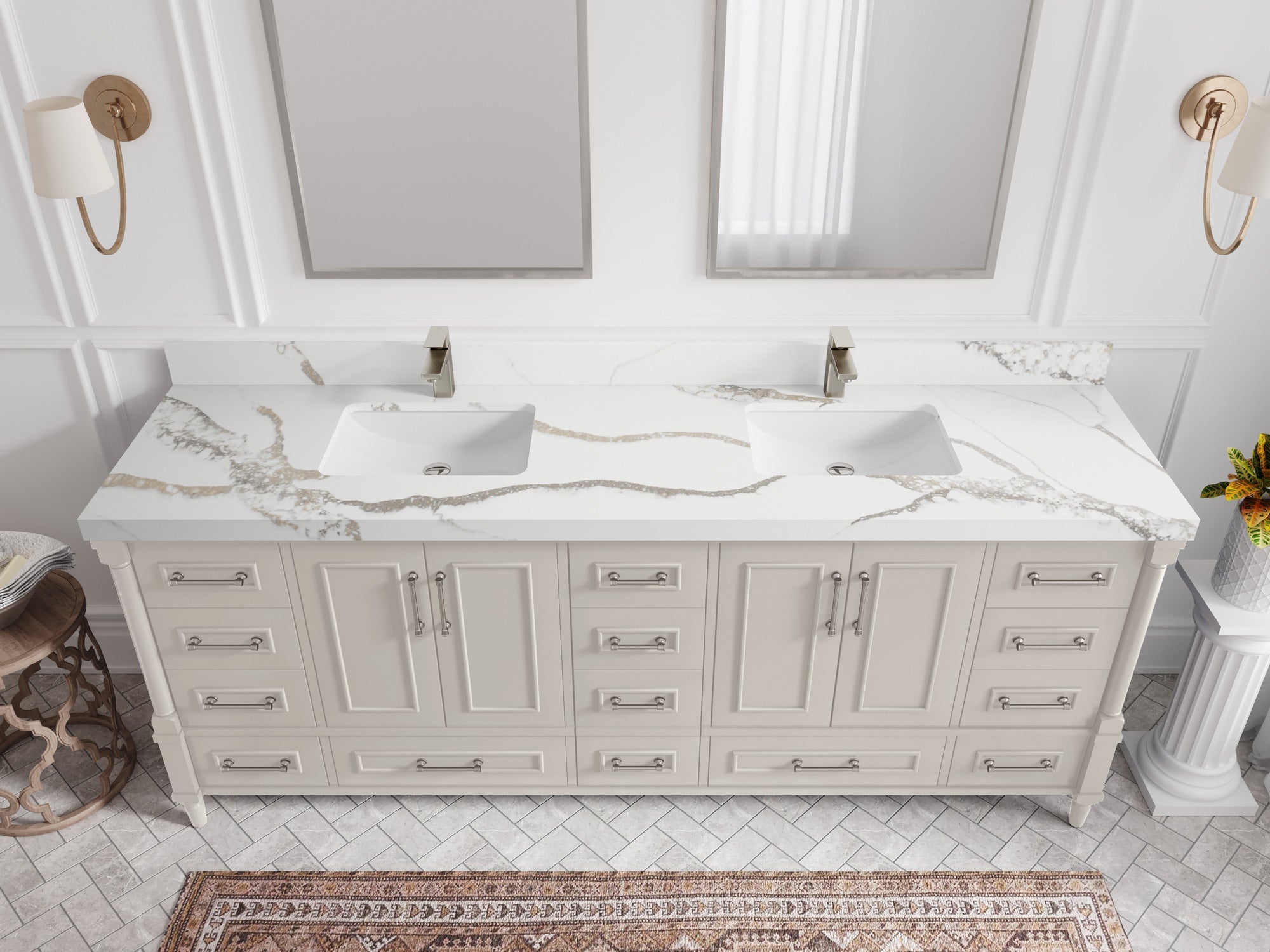 Aberdeen 84 in. W x 22 in. D Double Sink Bathroom Vanity - Willow Bath and Vanity
