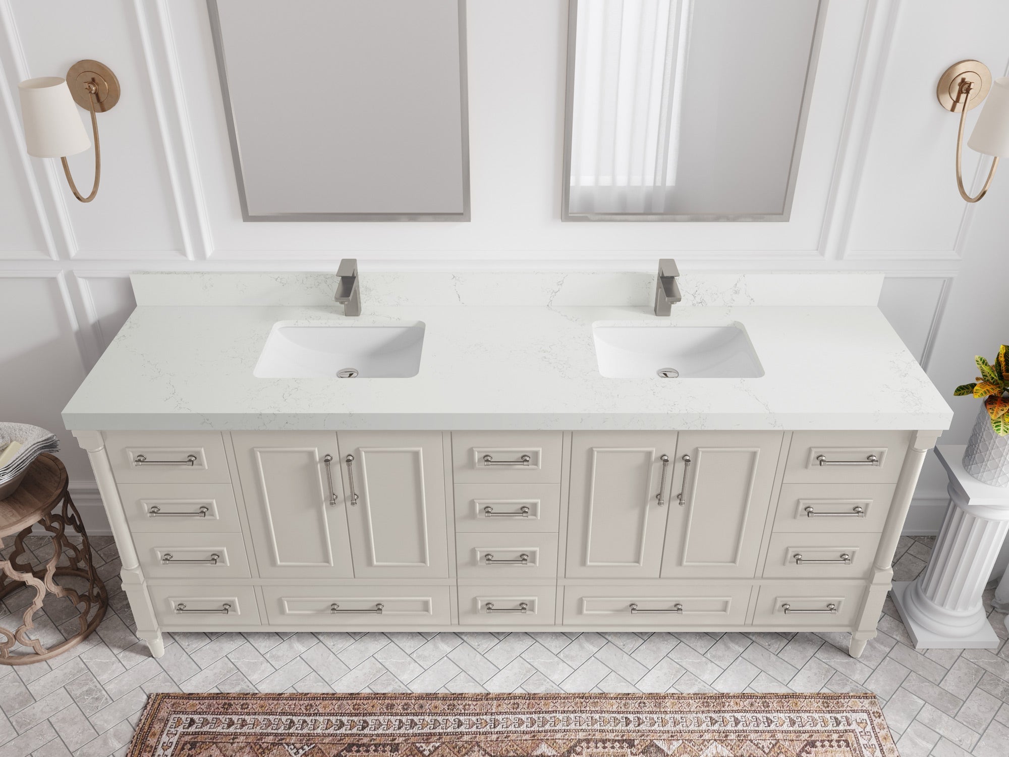 Aberdeen 84 in. W x 22 in. D Double Sink Bathroom Vanity - Willow Bath and Vanity