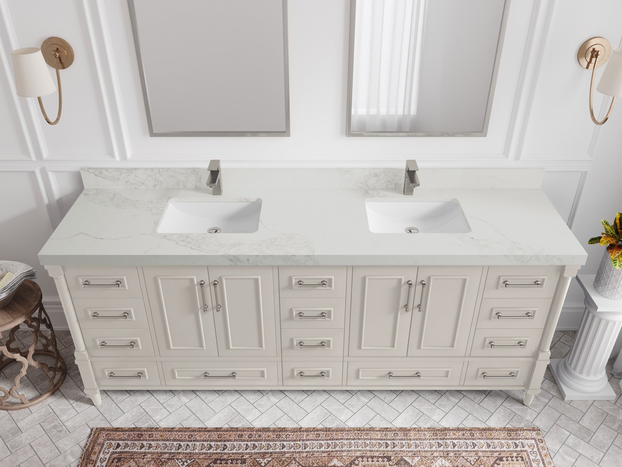 Aberdeen 84 in. W x 22 in. D Double Sink Bathroom Vanity - Willow Bath and Vanity