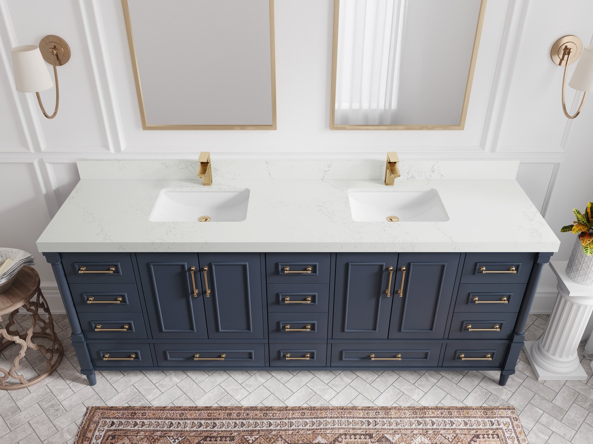 Aberdeen 84 in. W x 22 in. D Double Sink Bathroom Vanity - Willow Bath and Vanity