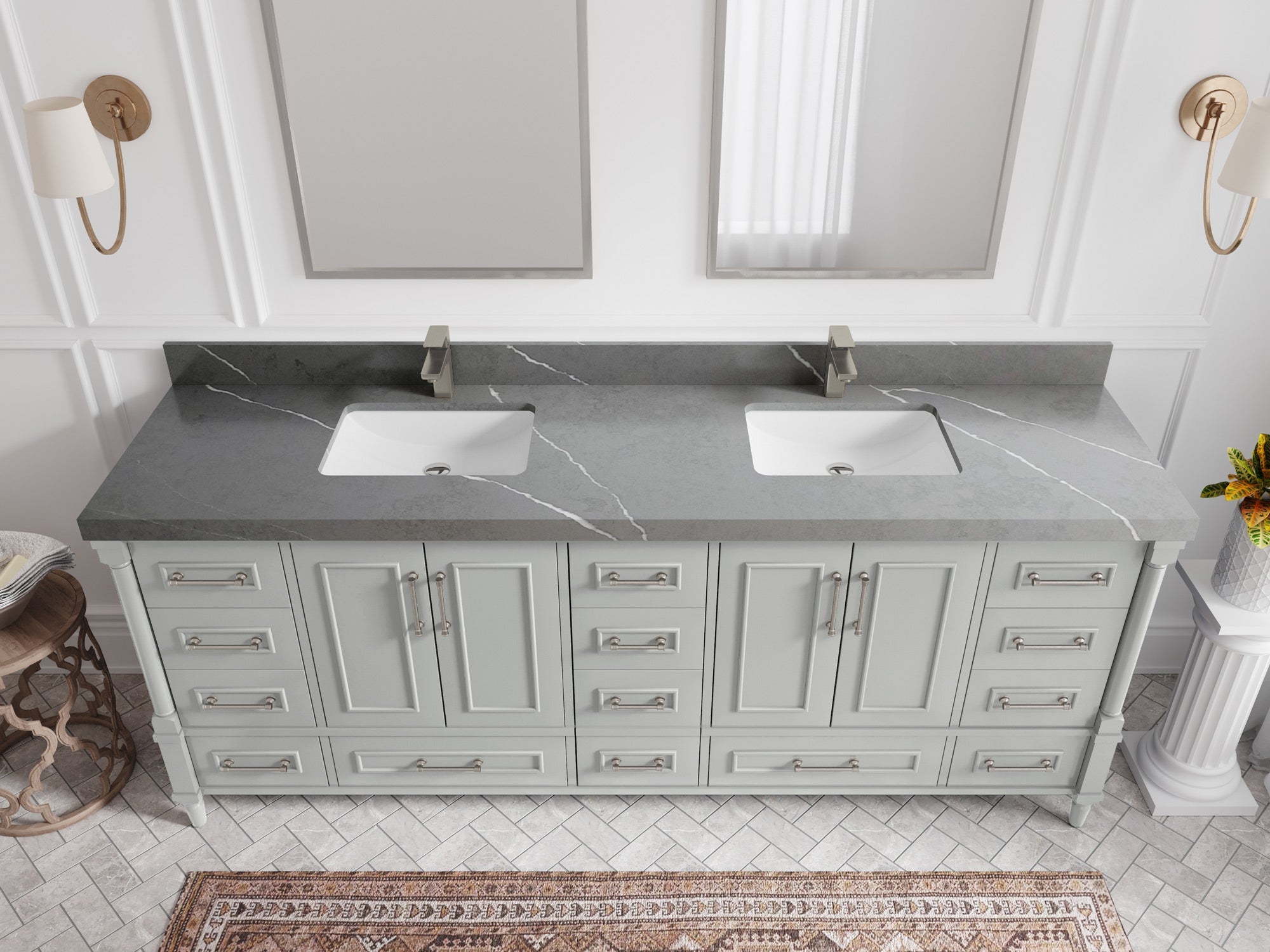 Aberdeen 84 in. W x 22 in. D Double Sink Bathroom Vanity - Willow Bath and Vanity