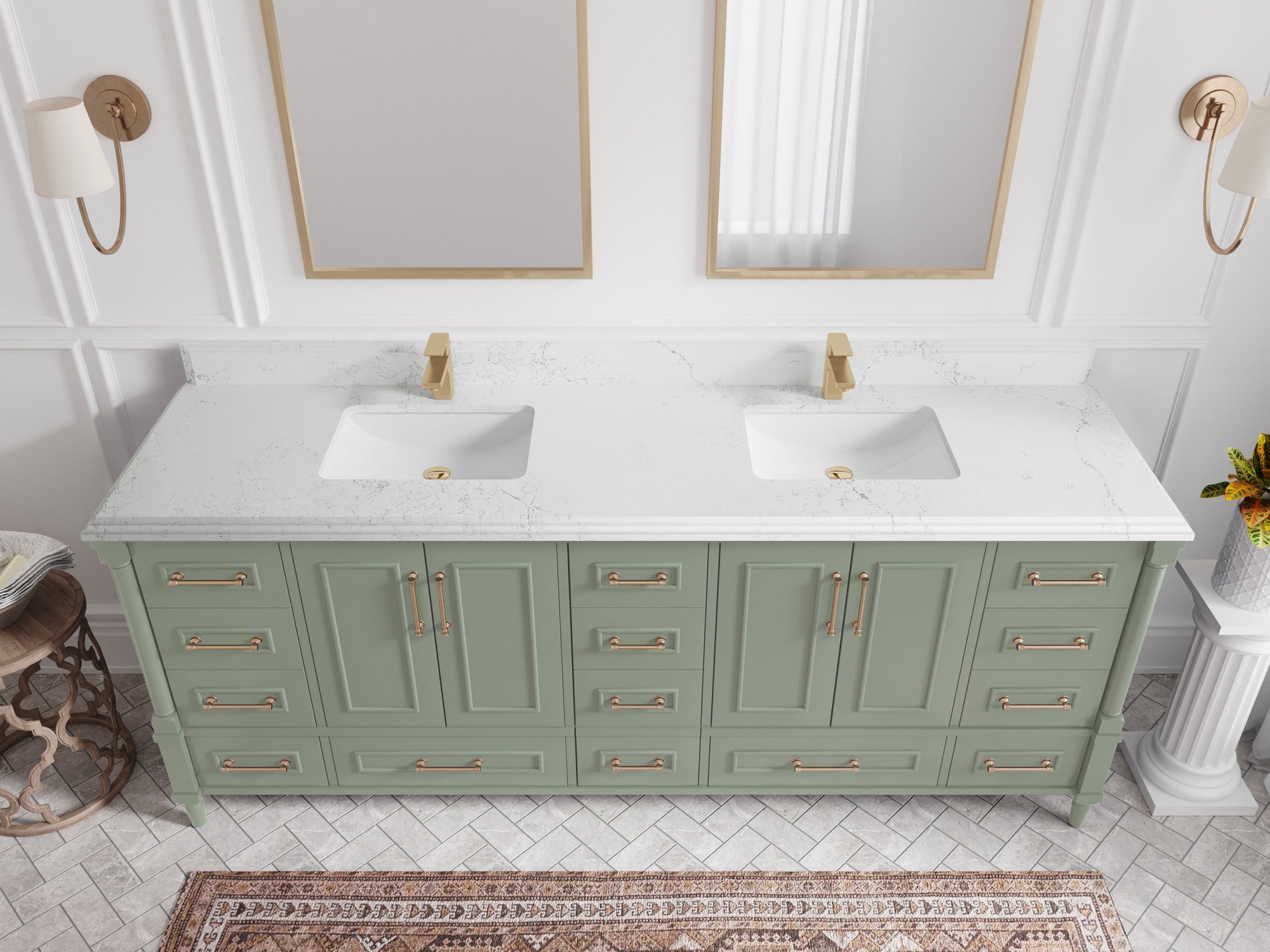Aberdeen 84 in. W x 22 in. D Double Sink Bathroom Vanity - Willow Bath and Vanity