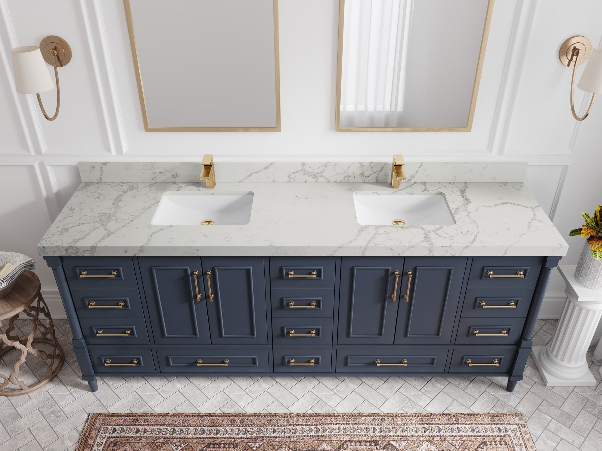 Aberdeen 84 in. W x 22 in. D Double Sink Bathroom Vanity - Willow Bath and Vanity