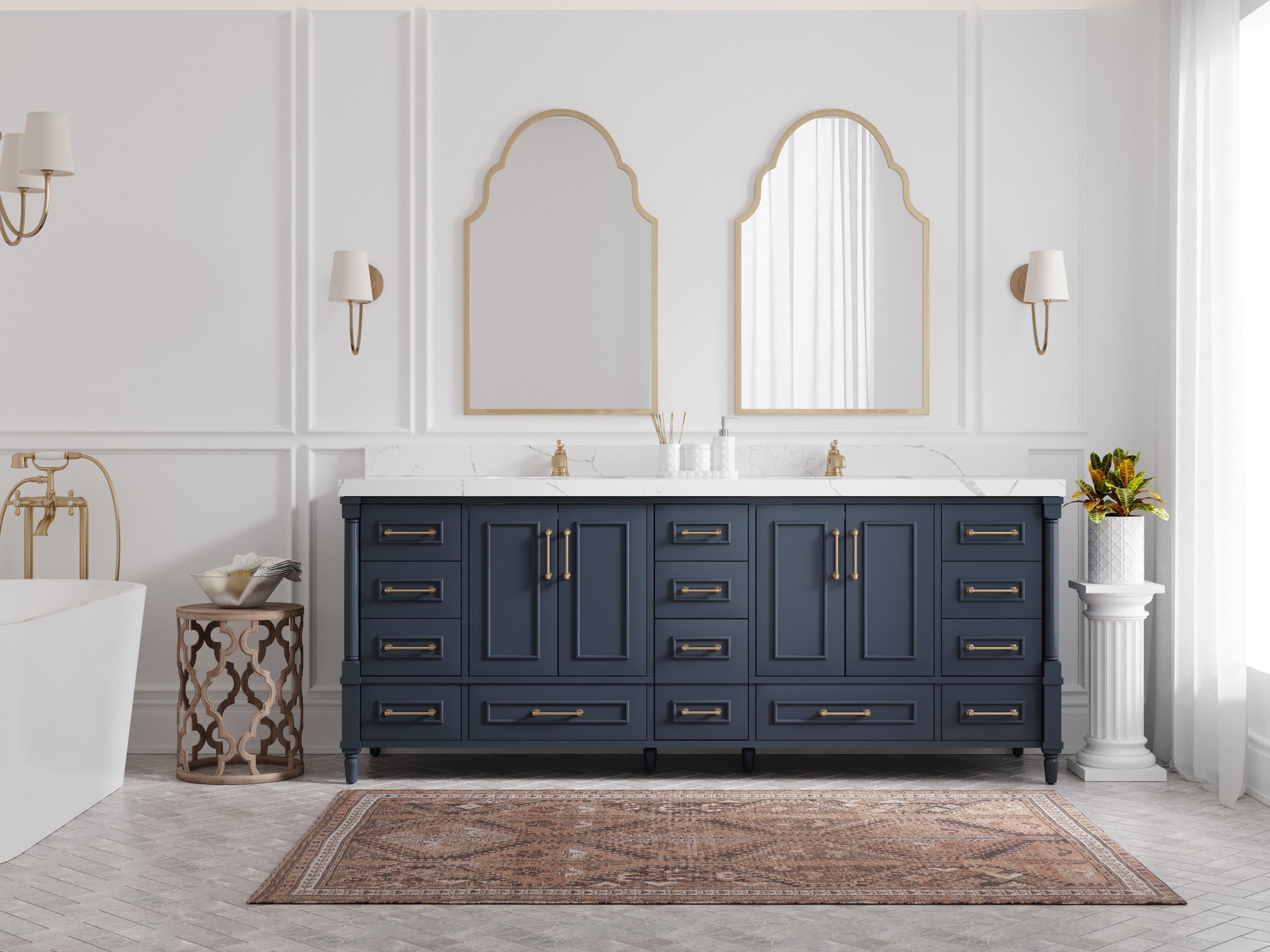 Aberdeen 84 in. W x 22 in. D Double Sink Bathroom Vanity - Willow Bath and Vanity