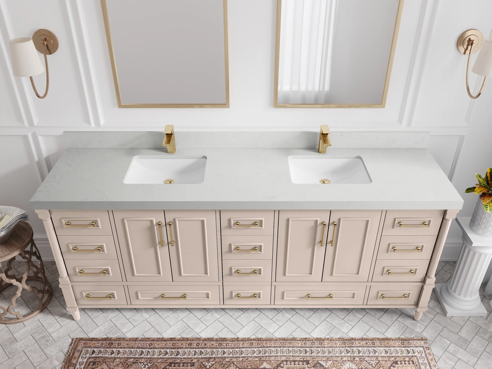 Aberdeen 84 in. W x 22 in. D Double Sink Bathroom Vanity - Willow Bath and Vanity