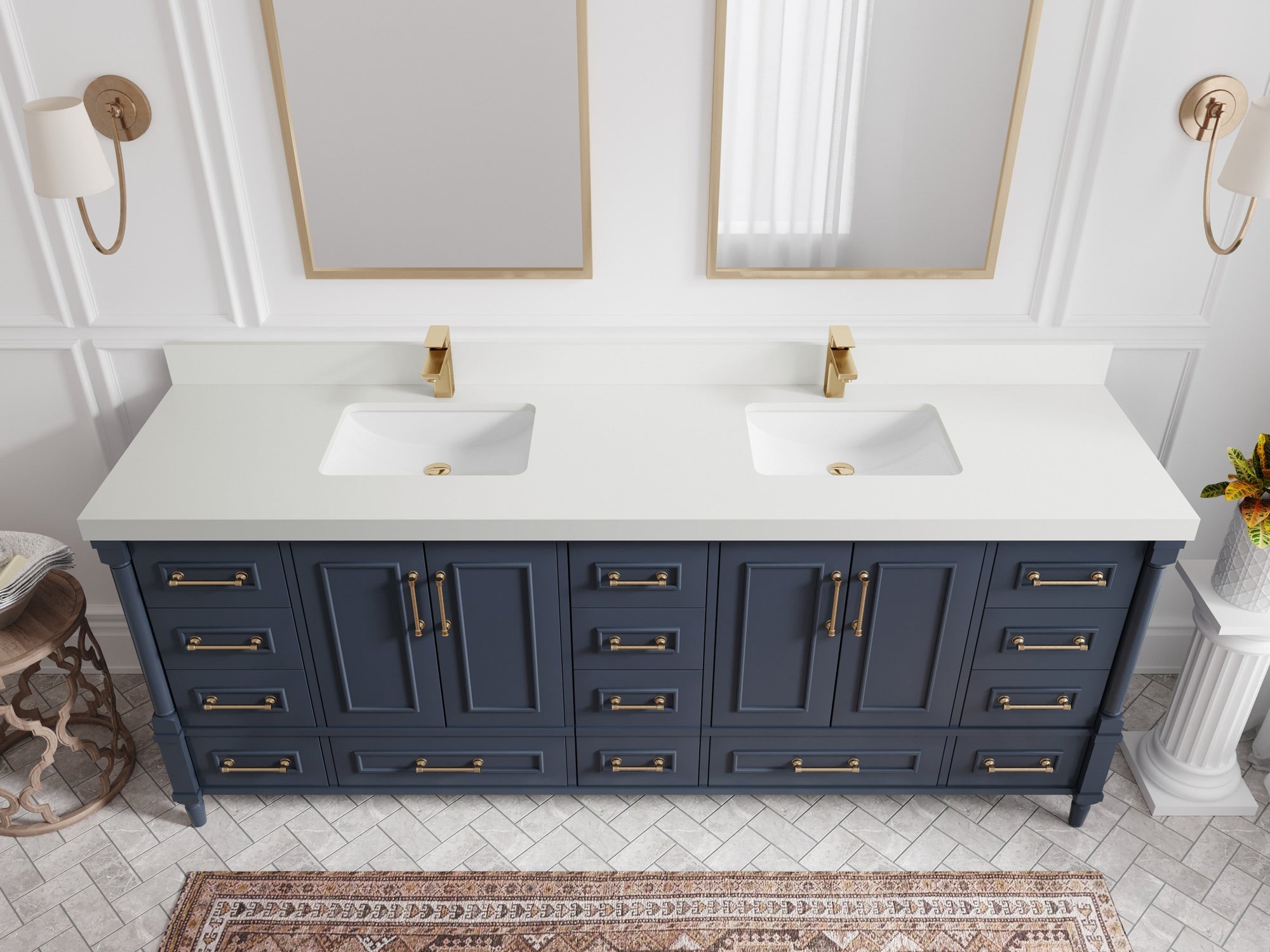 Aberdeen 84 in. W x 22 in. D Double Sink Bathroom Vanity - Willow Bath and Vanity