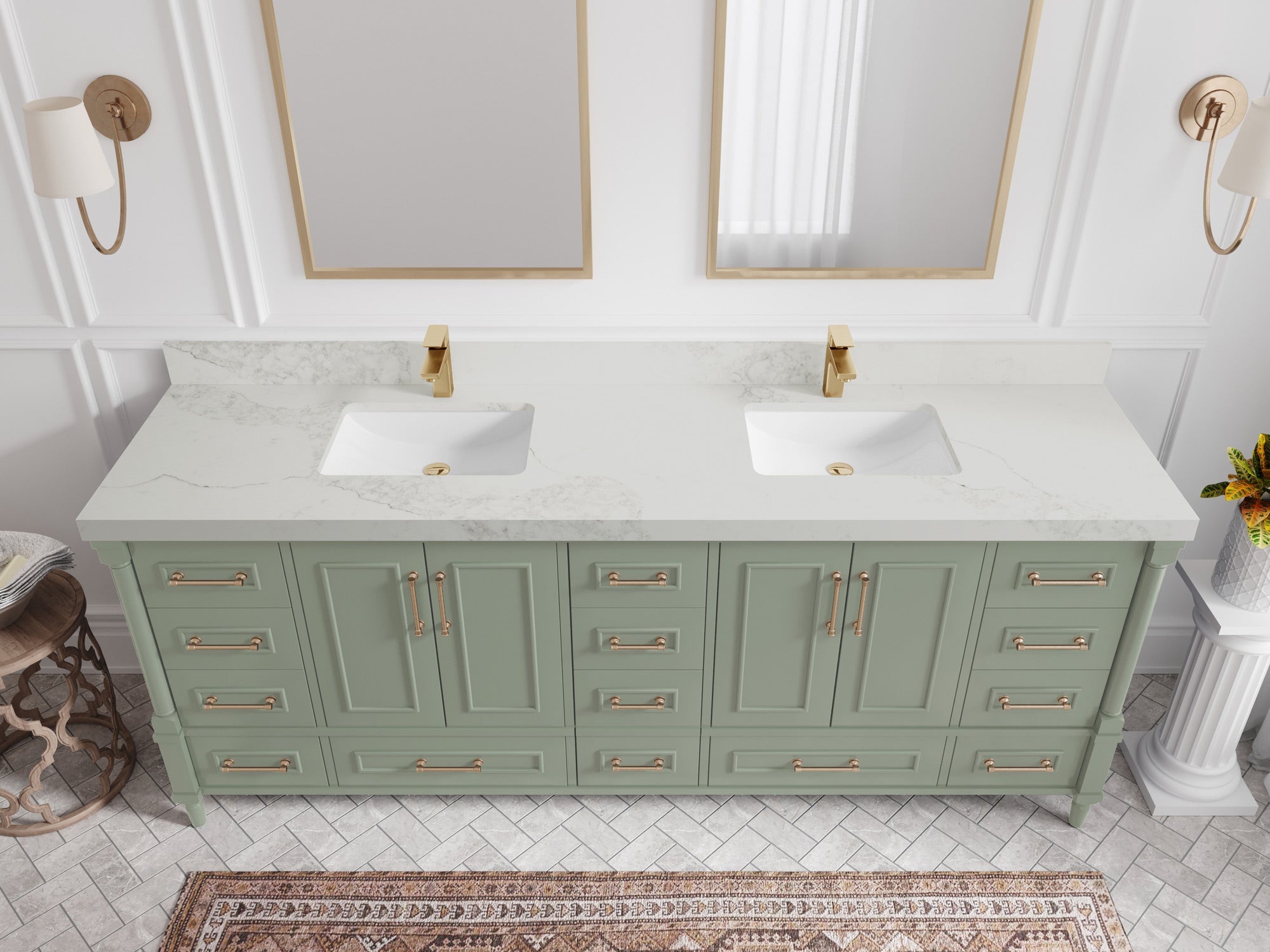 Aberdeen 84 in. W x 22 in. D Double Sink Bathroom Vanity - Willow Bath and Vanity
