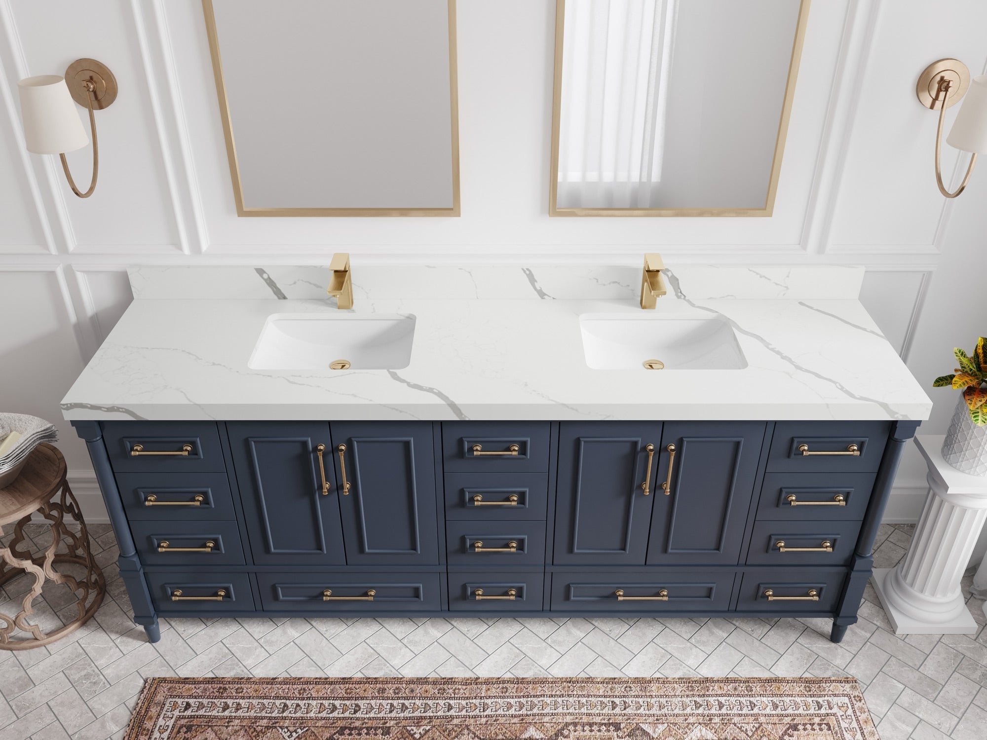 Aberdeen 84 in. W x 22 in. D Double Sink Bathroom Vanity - Willow Bath and Vanity
