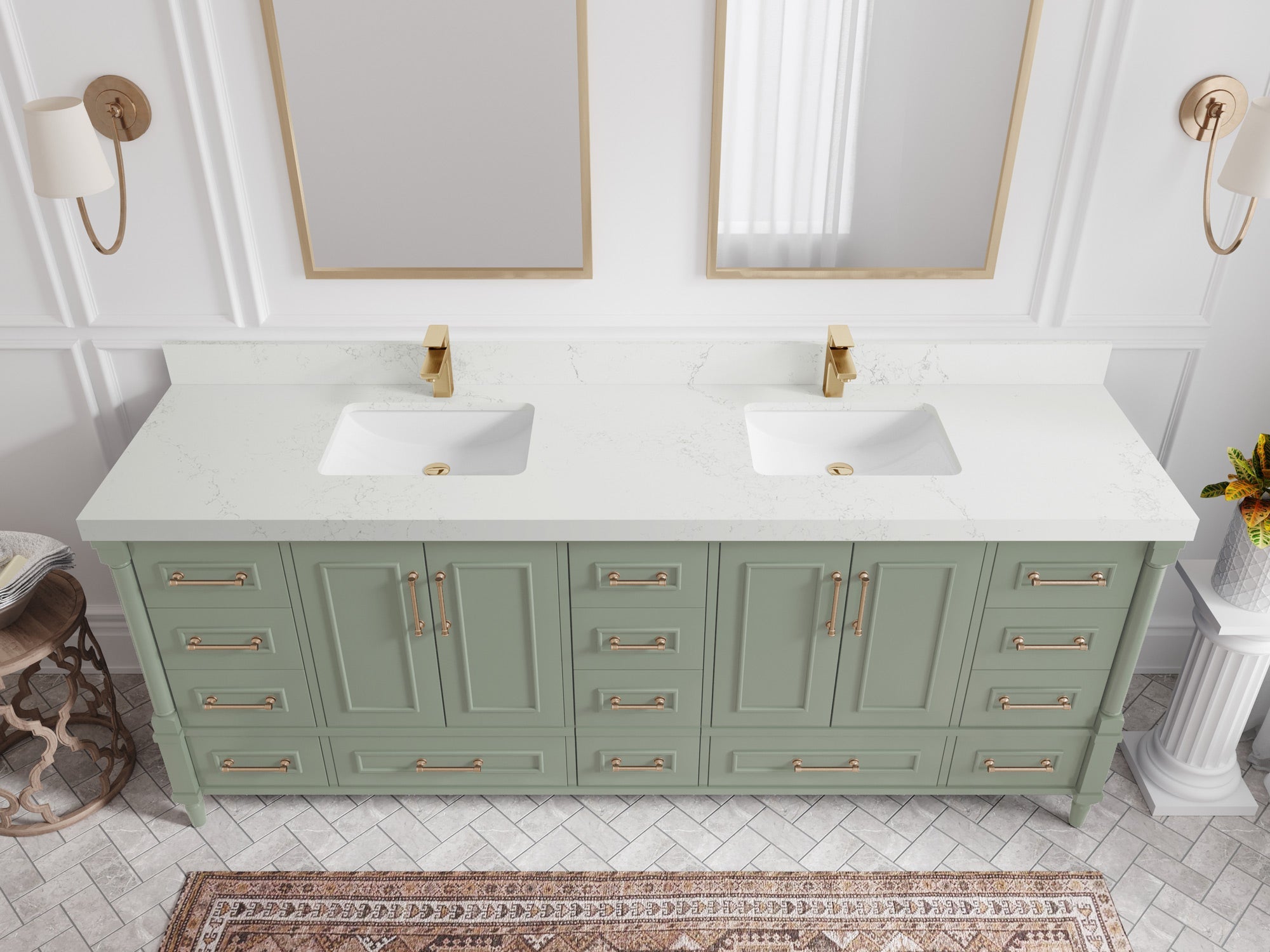 Aberdeen 84 in. W x 22 in. D Double Sink Bathroom Vanity - Willow Bath and Vanity