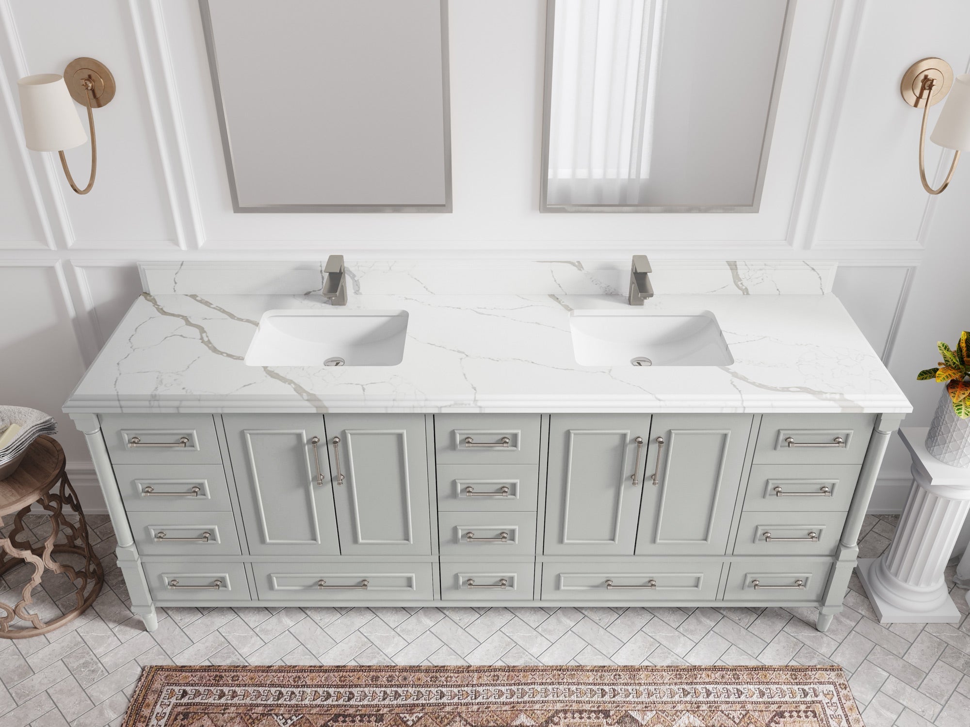 Aberdeen 84 in. W x 22 in. D Double Sink Bathroom Vanity - Willow Bath and Vanity