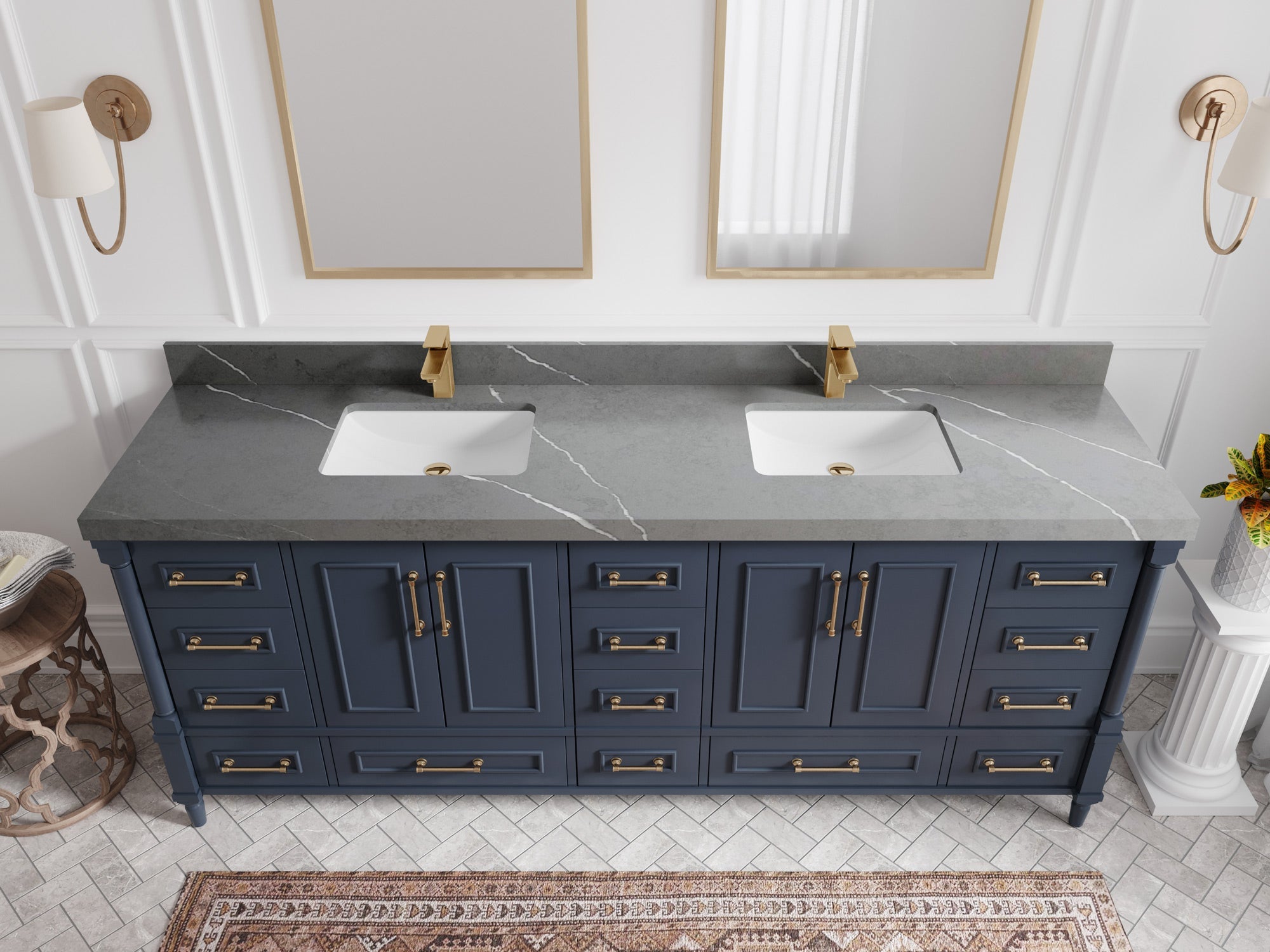 Aberdeen 84 in. W x 22 in. D Double Sink Bathroom Vanity - Willow Bath and Vanity