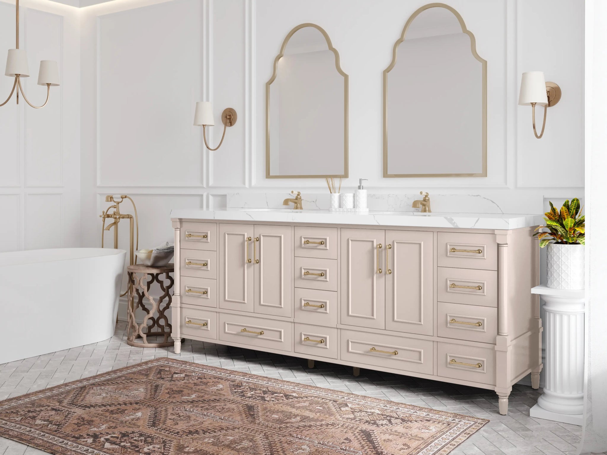 Aberdeen 84 in. W x 22 in. D Double Sink Bathroom Vanity - Willow Bath and Vanity