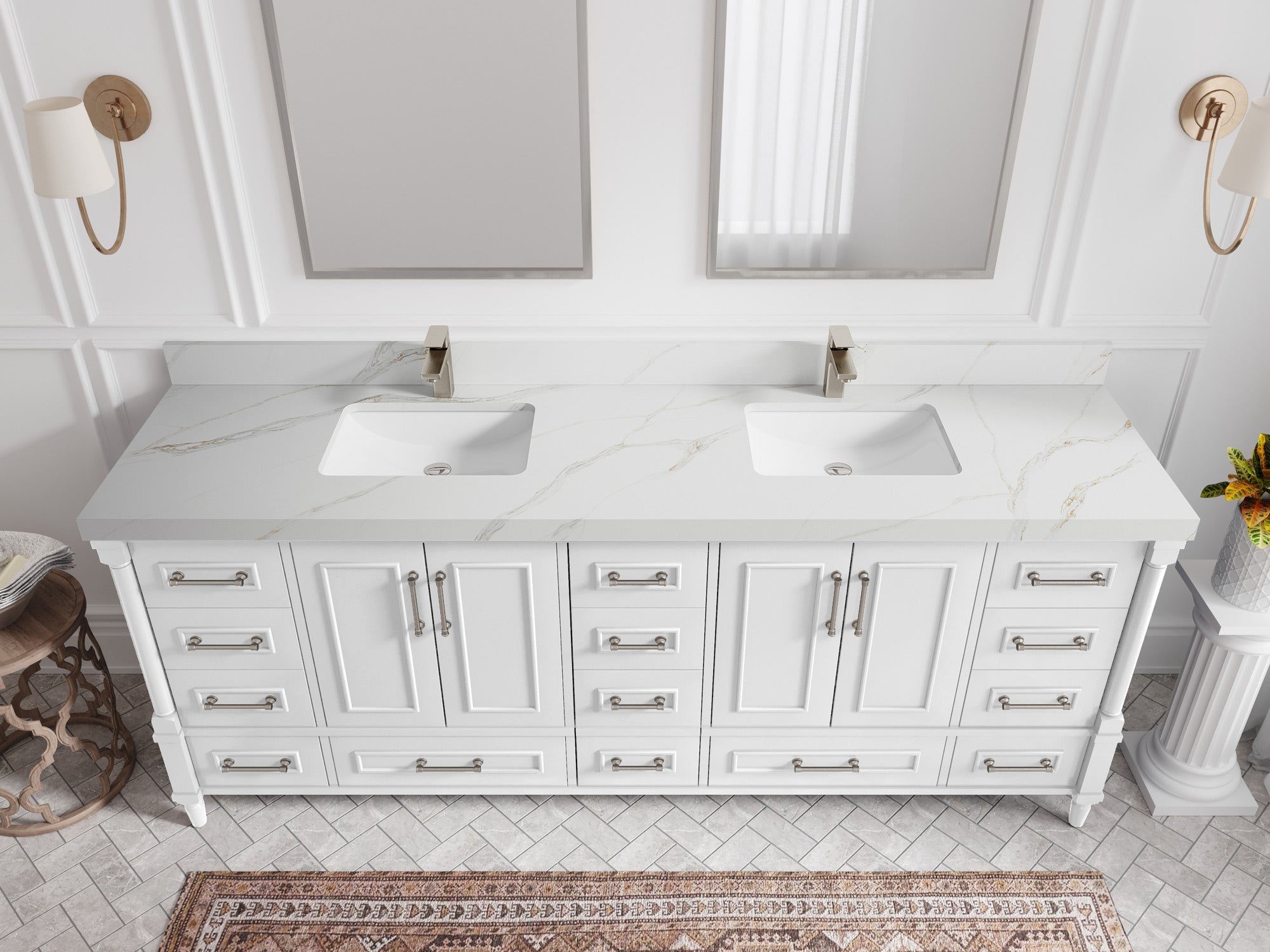Aberdeen 84 in. W x 22 in. D Double Sink Bathroom Vanity - Willow Bath and Vanity
