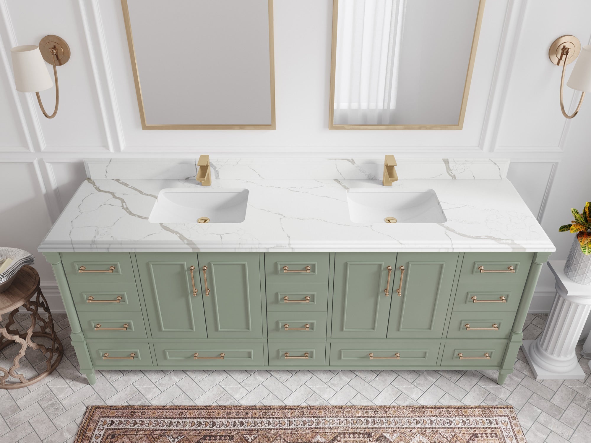 Aberdeen 84 in. W x 22 in. D Double Sink Bathroom Vanity - Willow Bath and Vanity