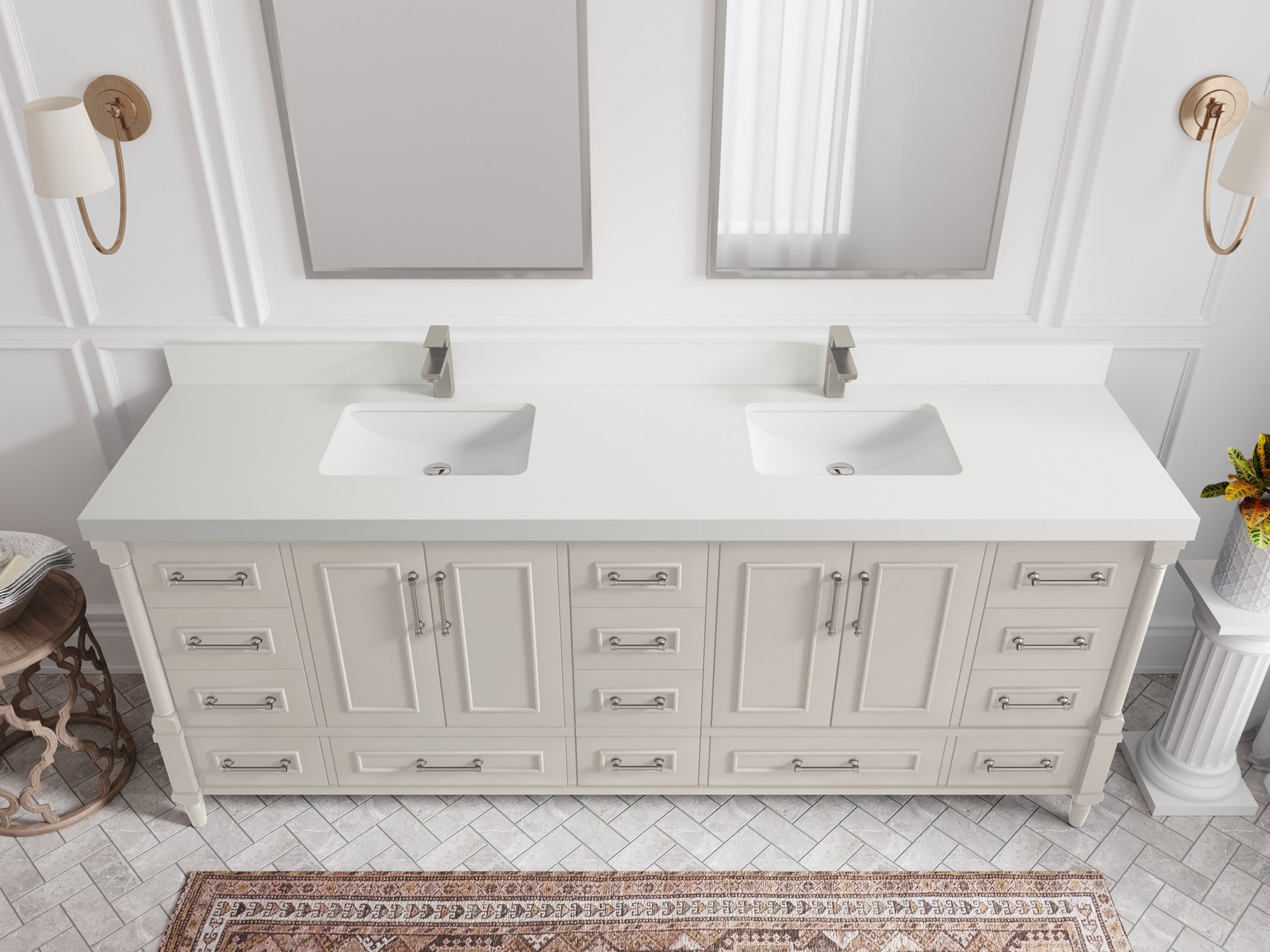 Aberdeen 84 in. W x 22 in. D Double Sink Bathroom Vanity - Willow Bath and Vanity