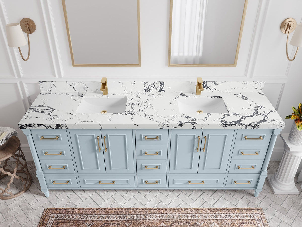Aberdeen 84 in. W x 22 in. D Double Sink Bathroom Vanity - Willow Bath and Vanity