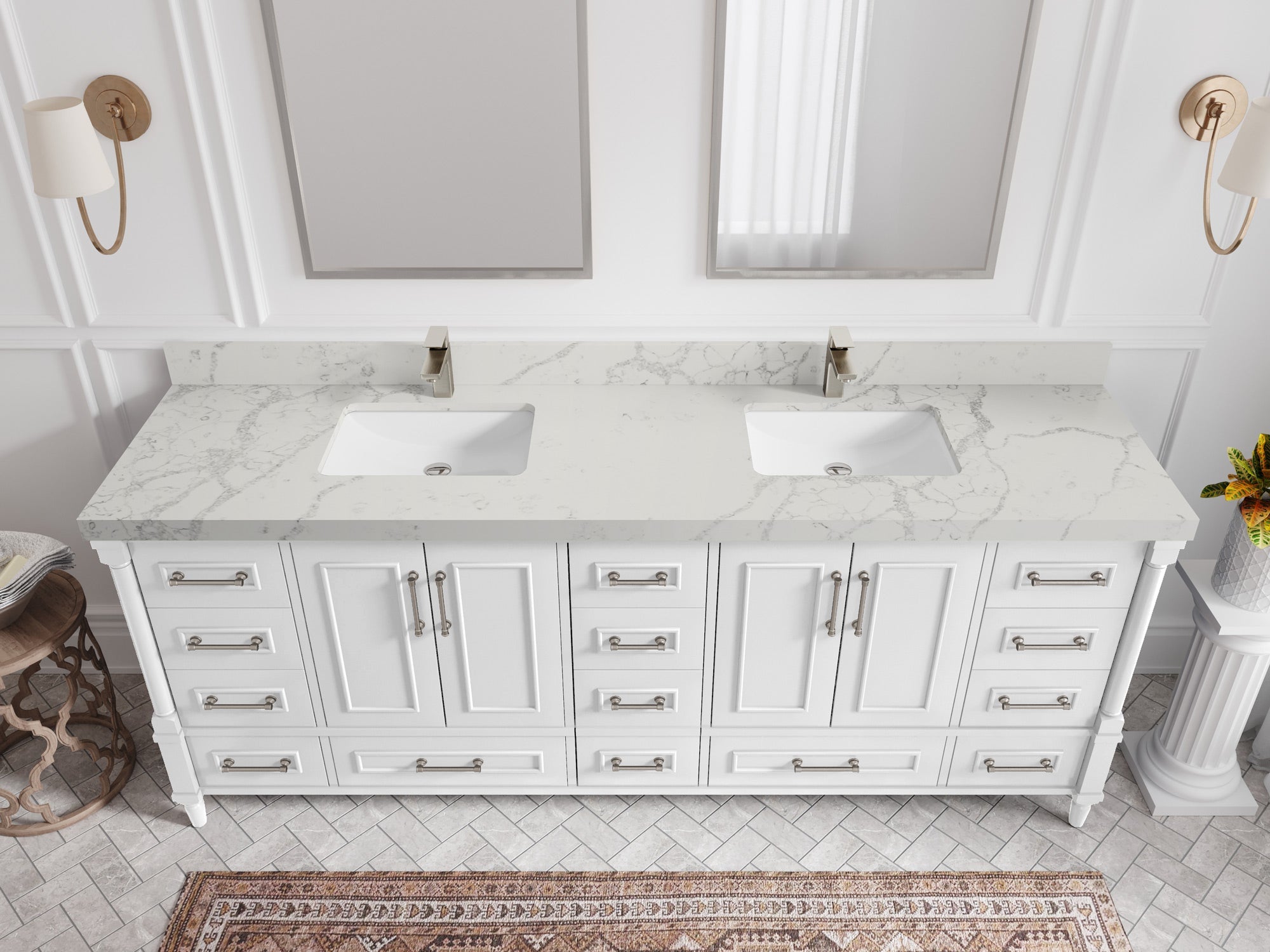 Aberdeen 84 in. W x 22 in. D Double Sink Bathroom Vanity - Willow Bath and Vanity