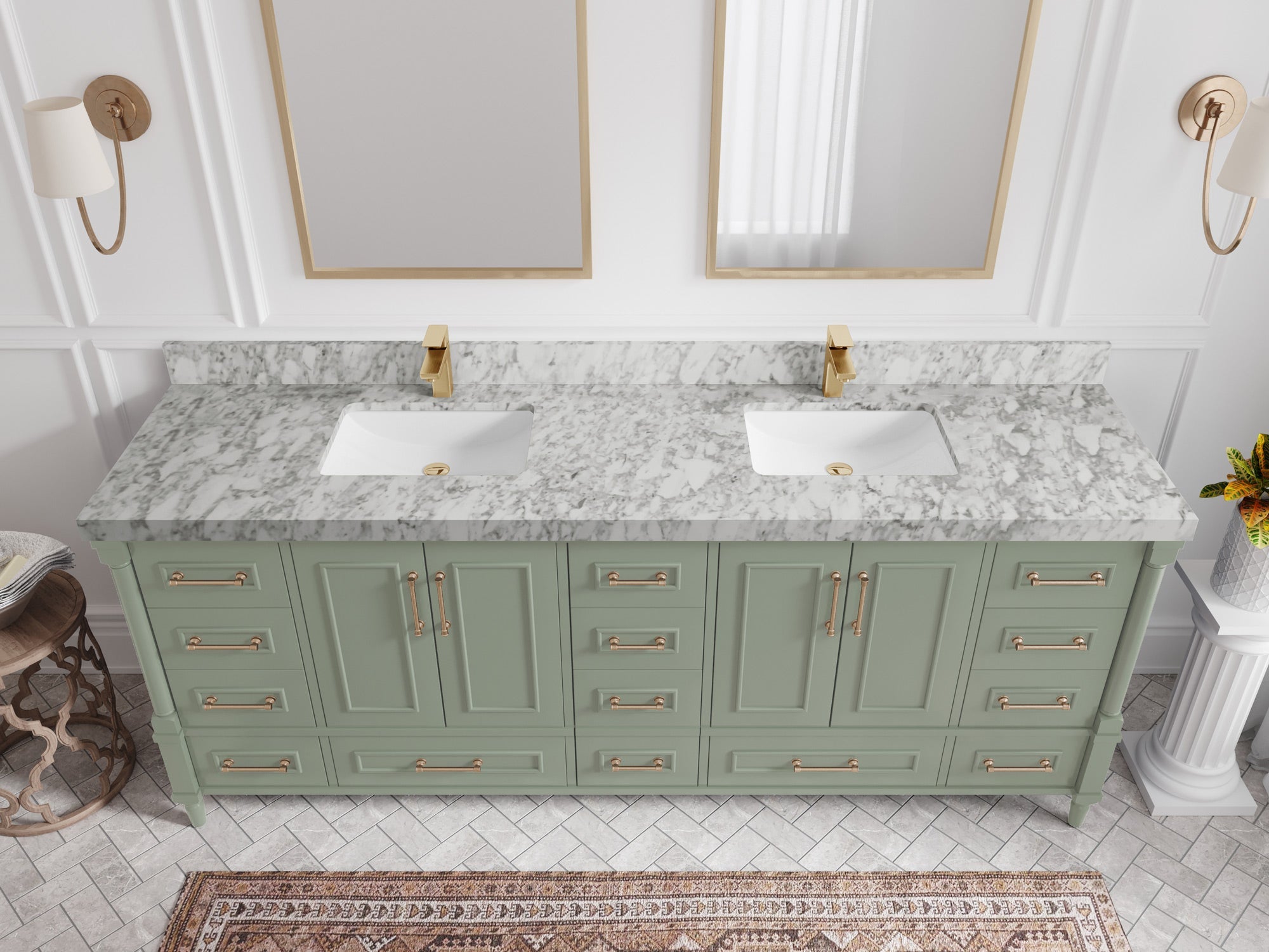 Aberdeen 84 in. W x 22 in. D Double Sink Bathroom Vanity - Willow Bath and Vanity