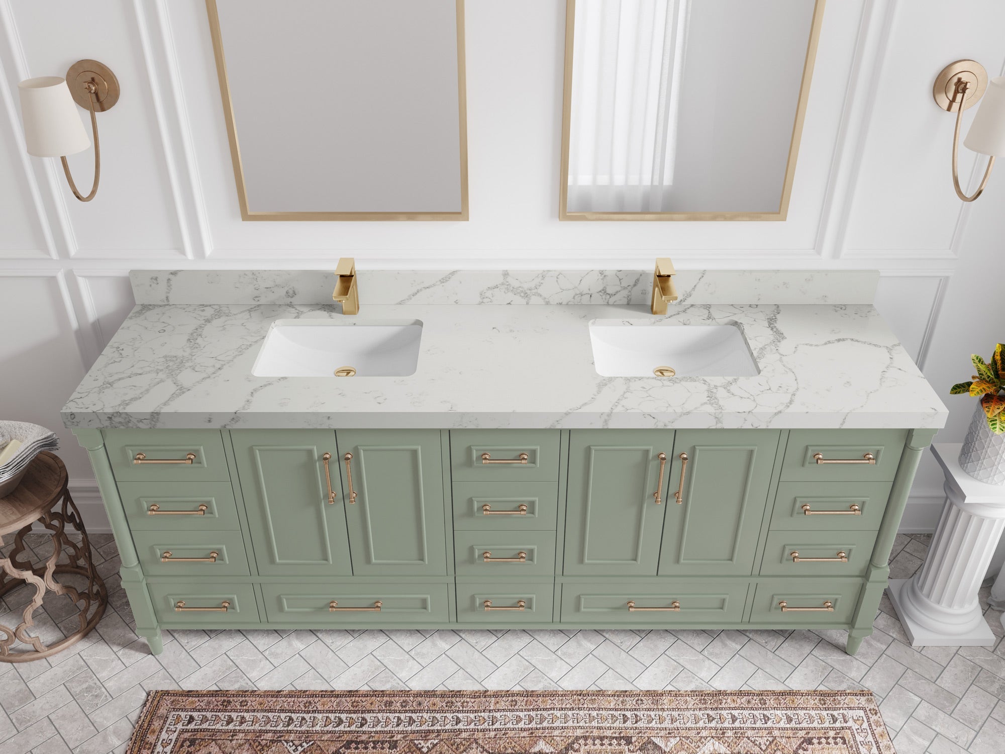 Aberdeen 84 in. W x 22 in. D Double Sink Bathroom Vanity - Willow Bath and Vanity