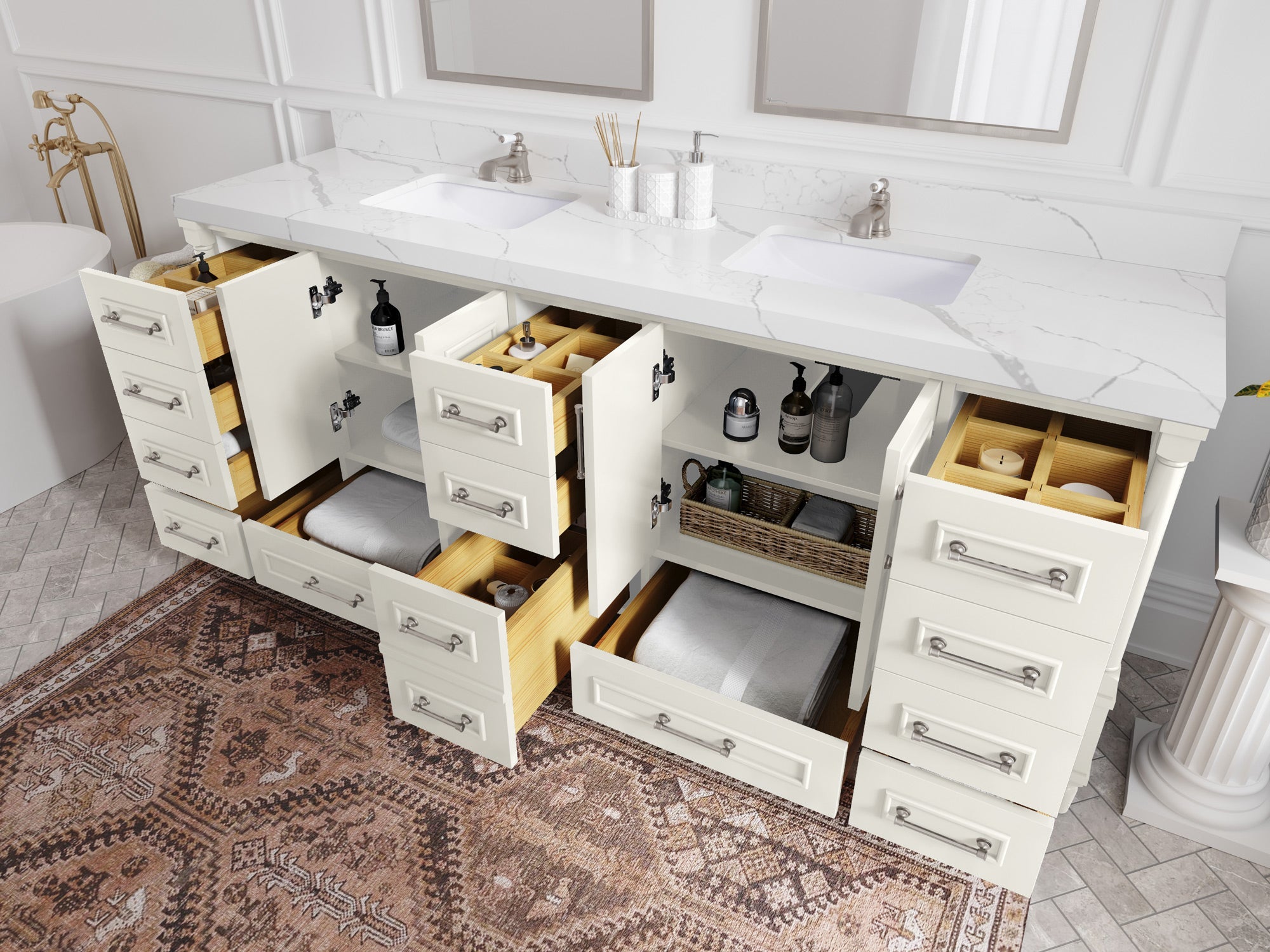 Aberdeen 84 in. W x 22 in. D Double Sink Bathroom Vanity - Willow Bath and Vanity