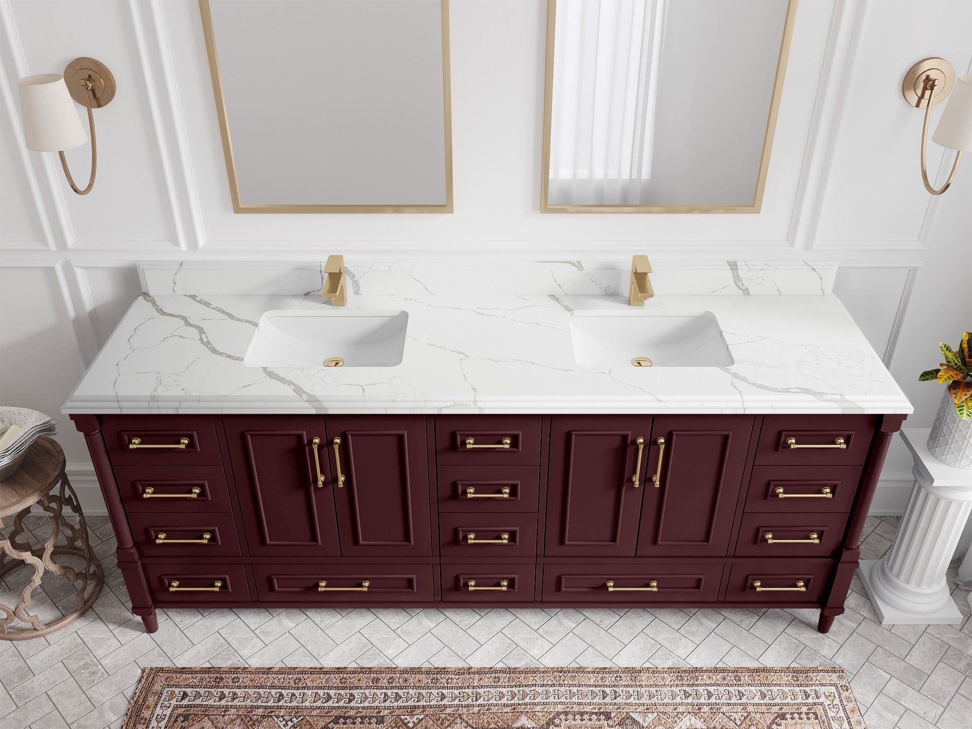 Aberdeen 84 in. W x 22 in. D Double Sink Bathroom Vanity - Willow Bath and Vanity