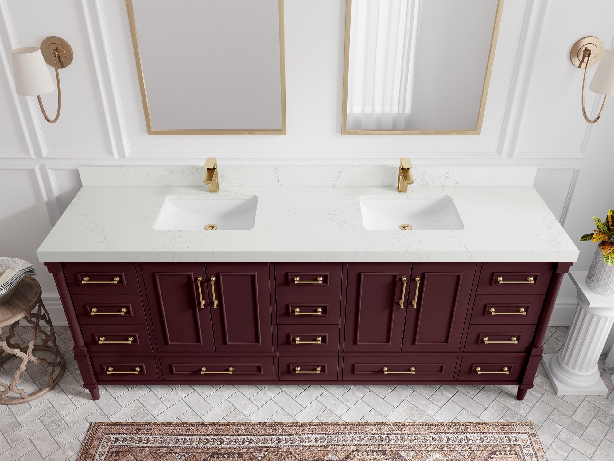 Aberdeen 84 in. W x 22 in. D Double Sink Bathroom Vanity - Willow Bath and Vanity