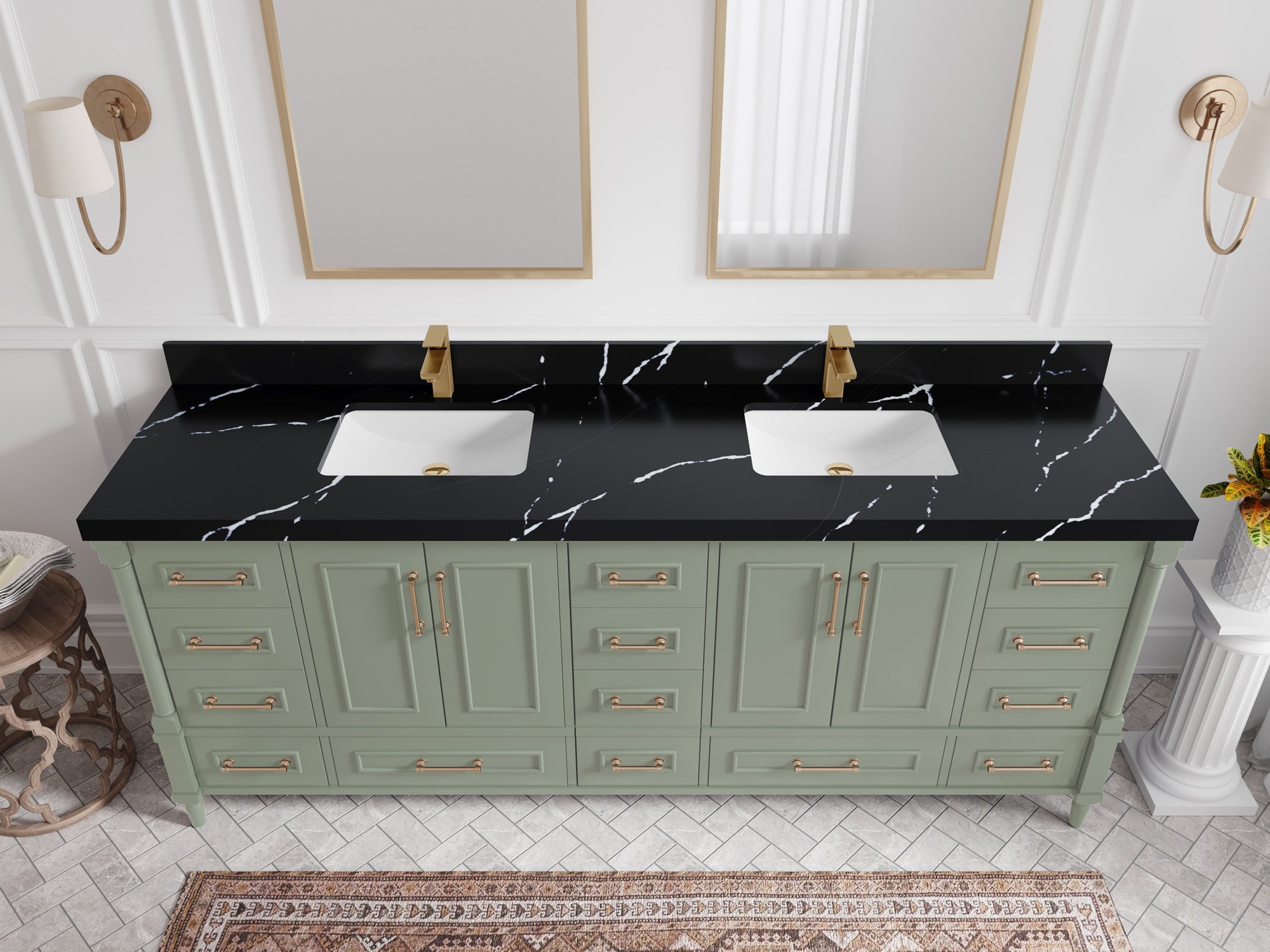 Aberdeen 84 in. W x 22 in. D Double Sink Bathroom Vanity - Willow Bath and Vanity