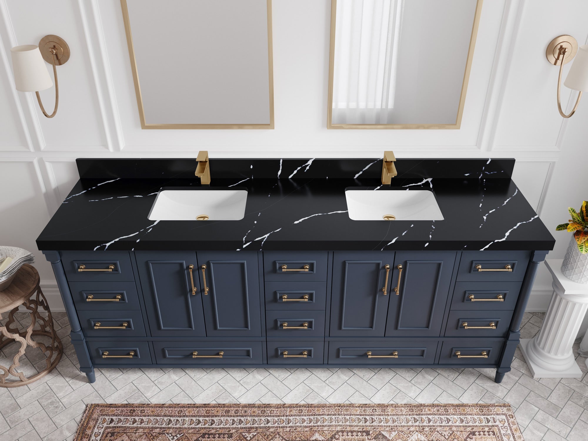 Aberdeen 84 in. W x 22 in. D Double Sink Bathroom Vanity - Willow Bath and Vanity