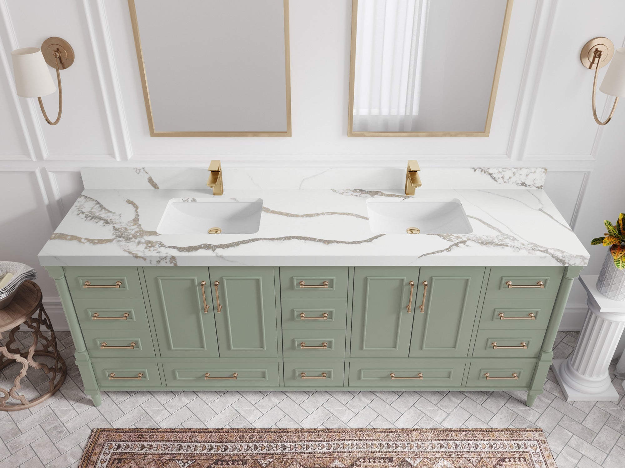 Aberdeen 84 in. W x 22 in. D Double Sink Bathroom Vanity - Willow Bath and Vanity