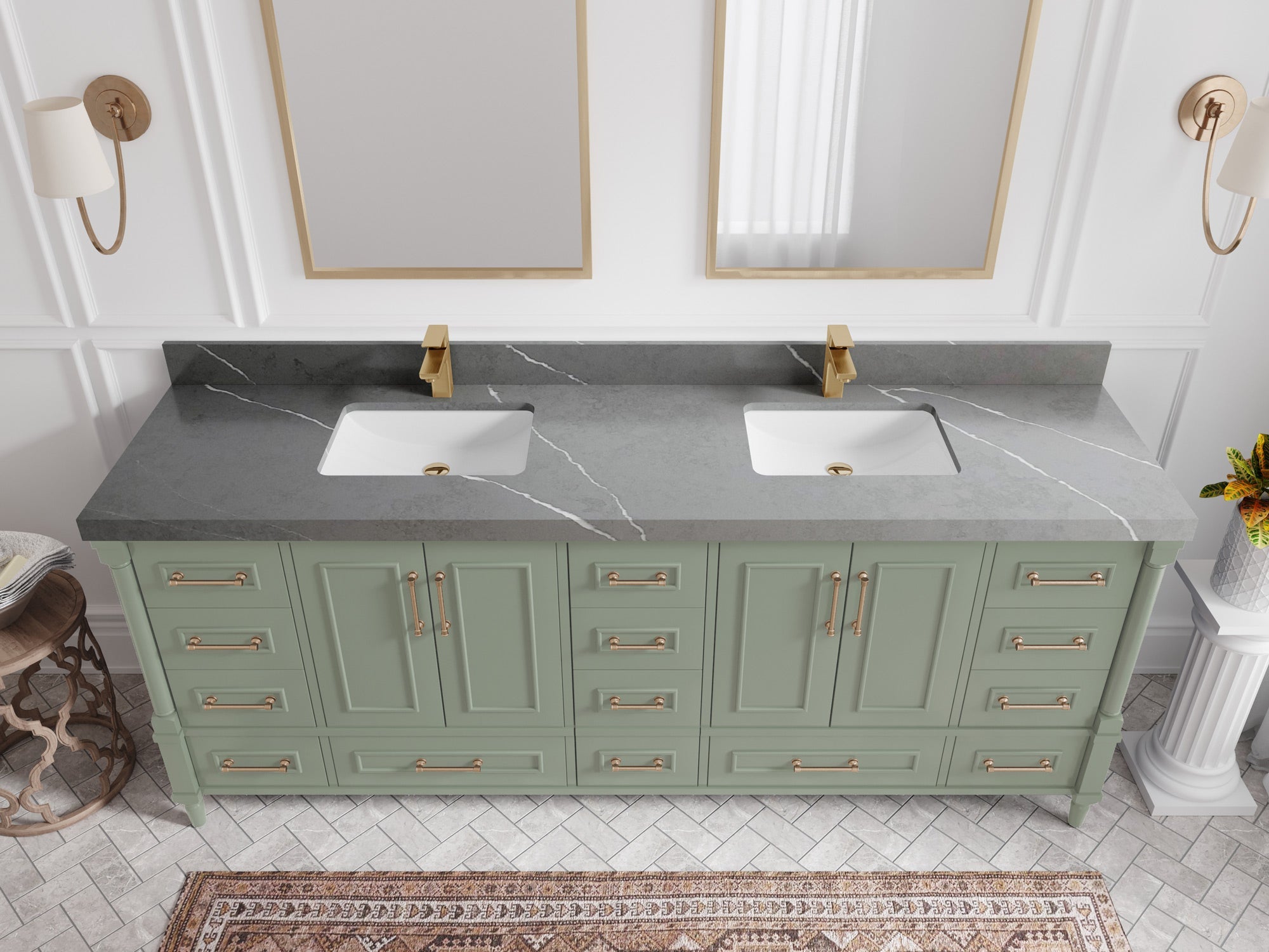 Aberdeen 84 in. W x 22 in. D Double Sink Bathroom Vanity - Willow Bath and Vanity
