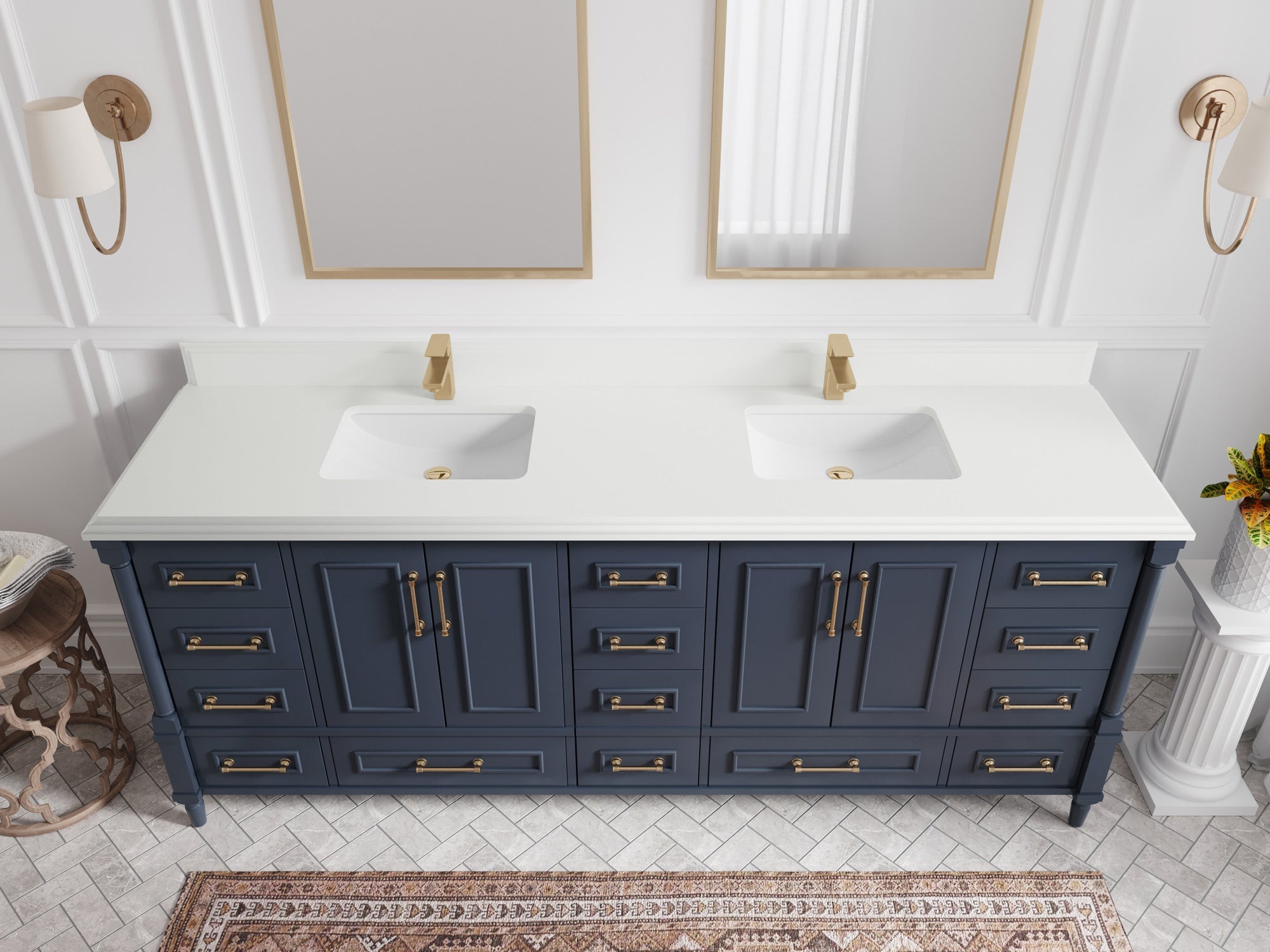 Aberdeen 84 in. W x 22 in. D Double Sink Bathroom Vanity - Willow Bath and Vanity