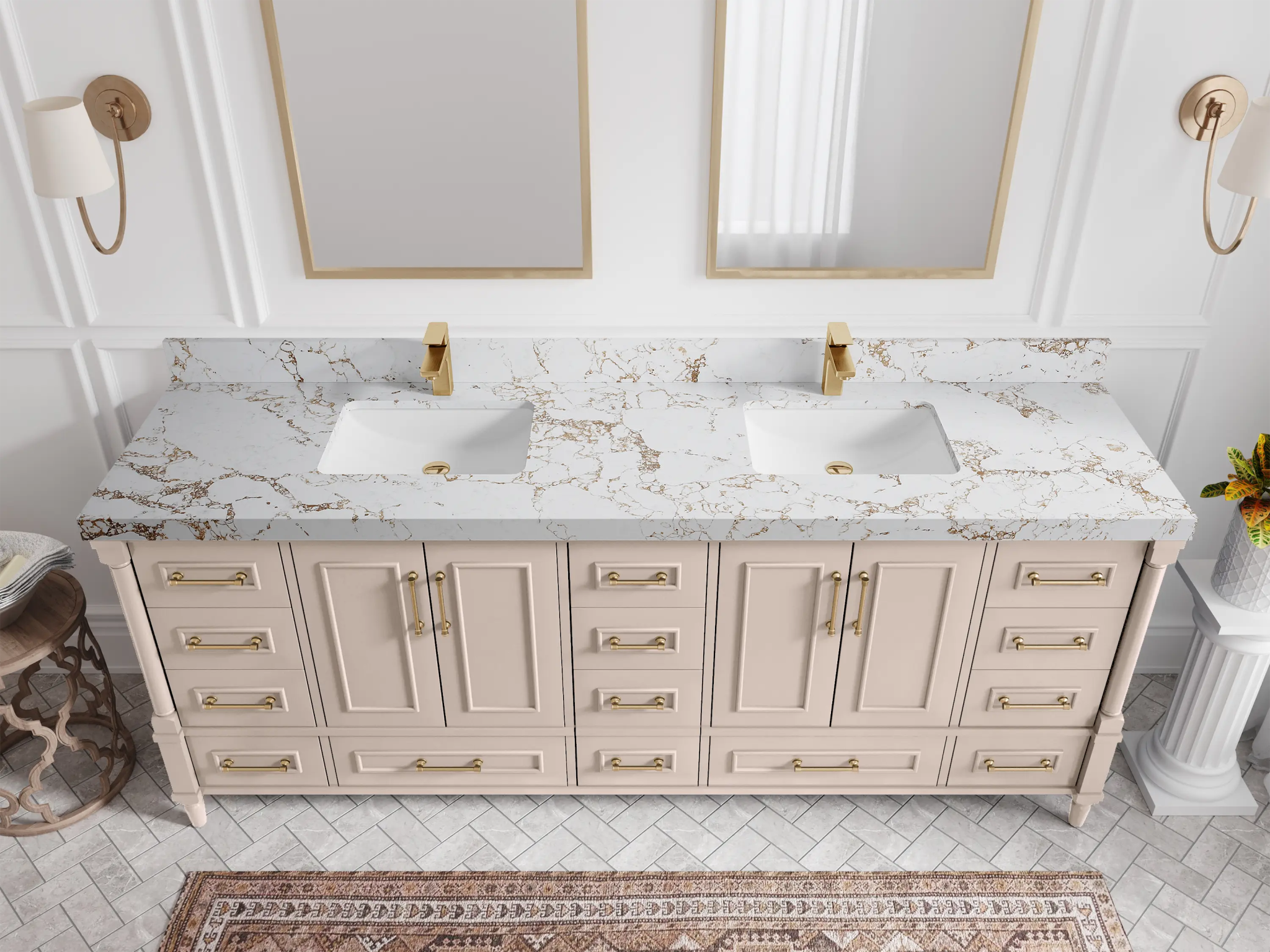 Aberdeen 84 in. W x 22 in. D Double Sink Bathroom Vanity - Willow Bath and Vanity