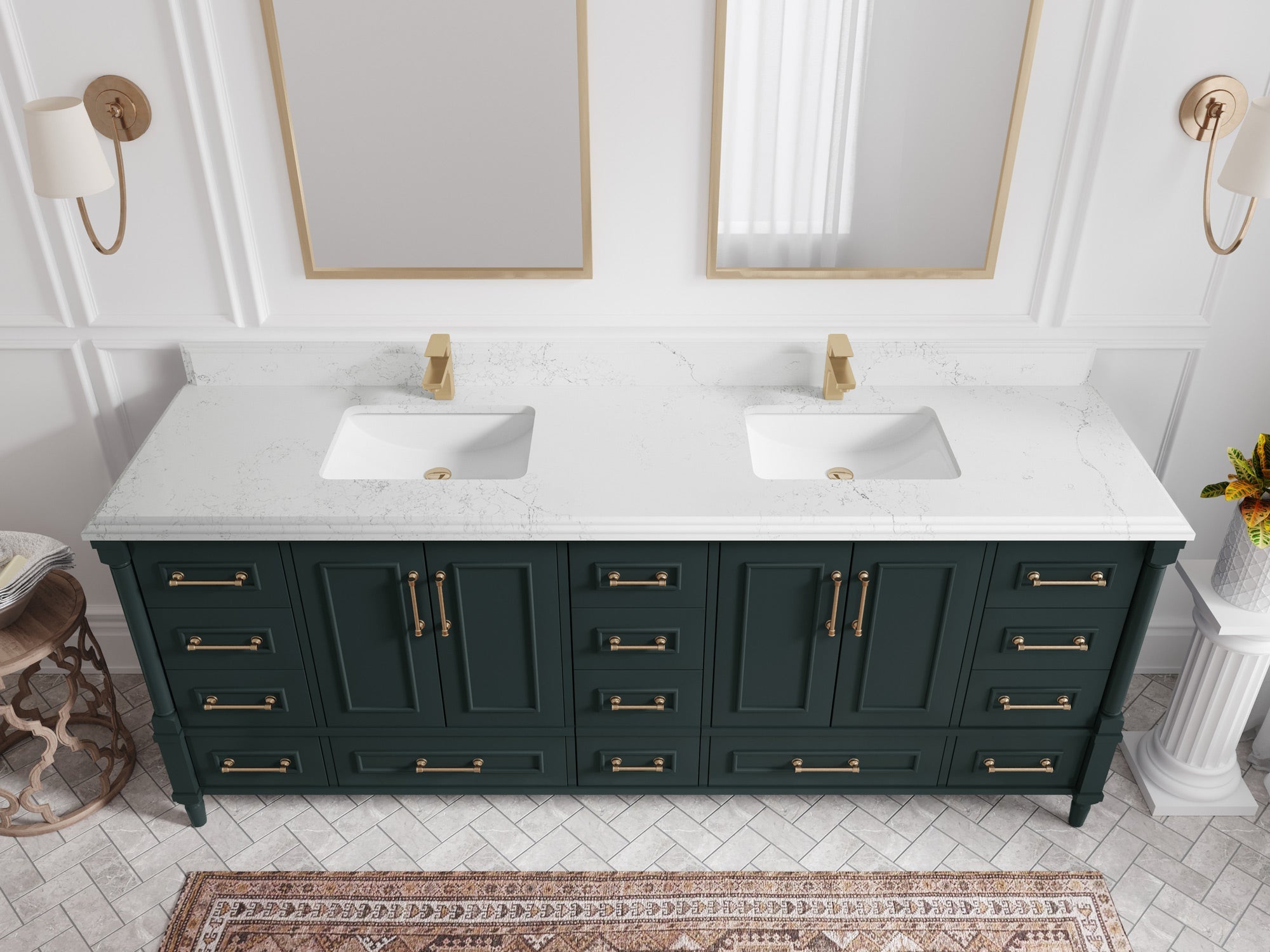 Aberdeen 84 in. W x 22 in. D Double Sink Bathroom Vanity - Willow Bath and Vanity