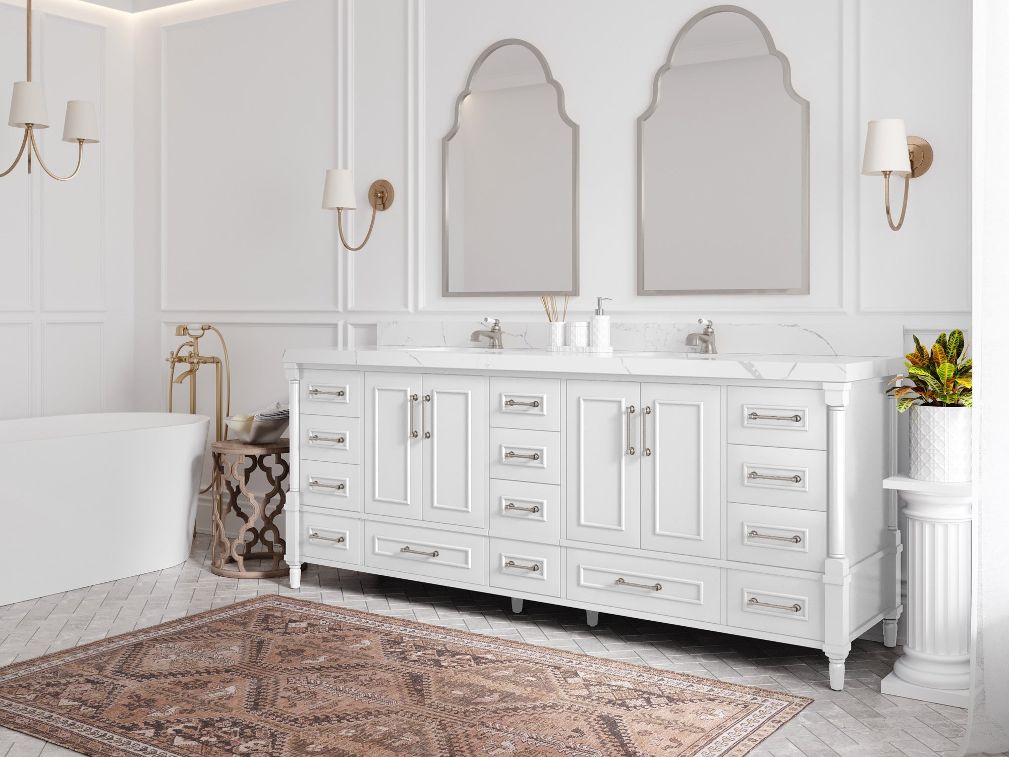 Aberdeen 84 in. W x 22 in. D Double Sink Bathroom Vanity - Willow Bath and Vanity