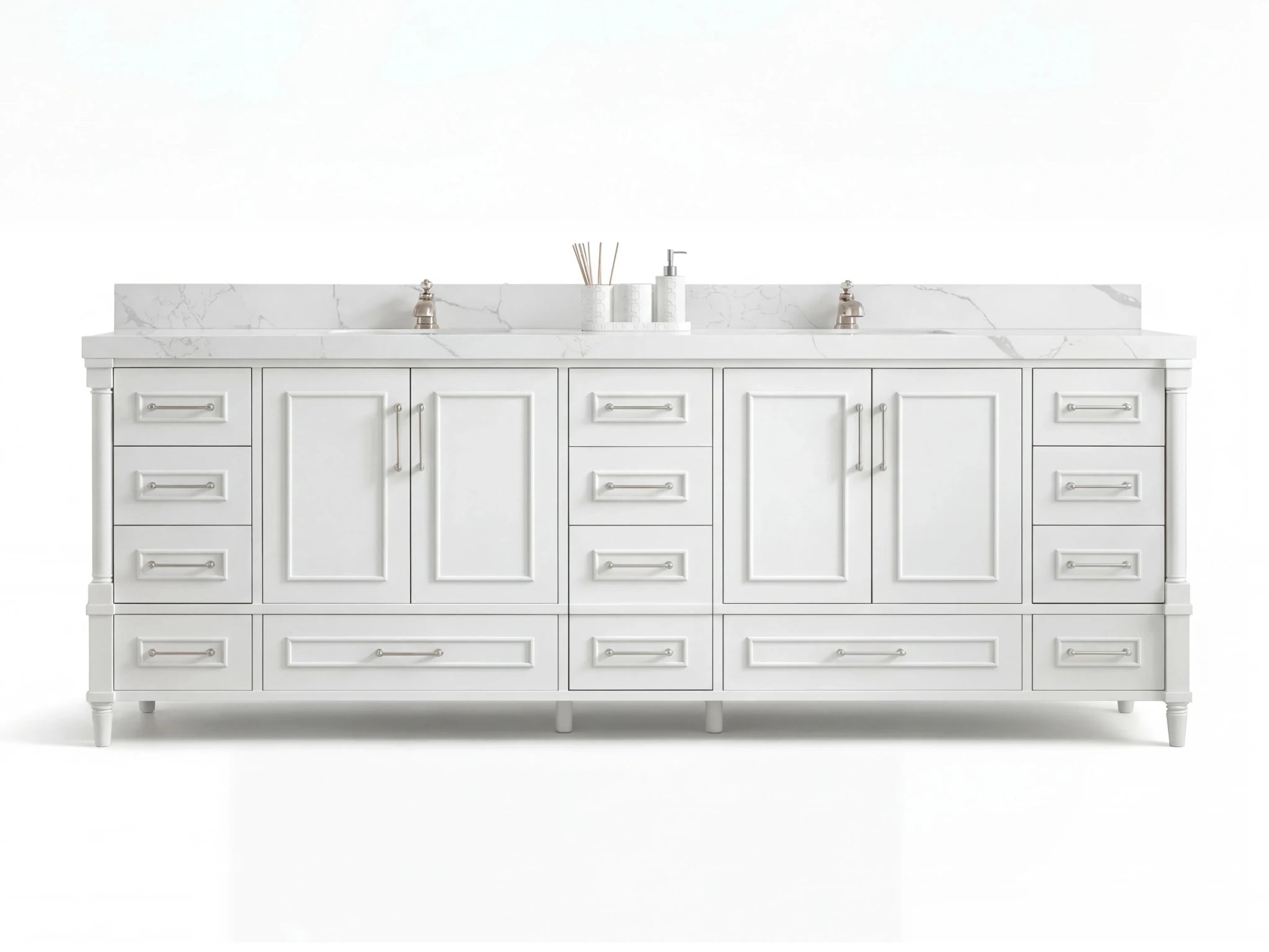 Aberdeen 96 in W x 22 in D Free Standing Double Sink Bathroom Vanity - Willow Bath and Vanity