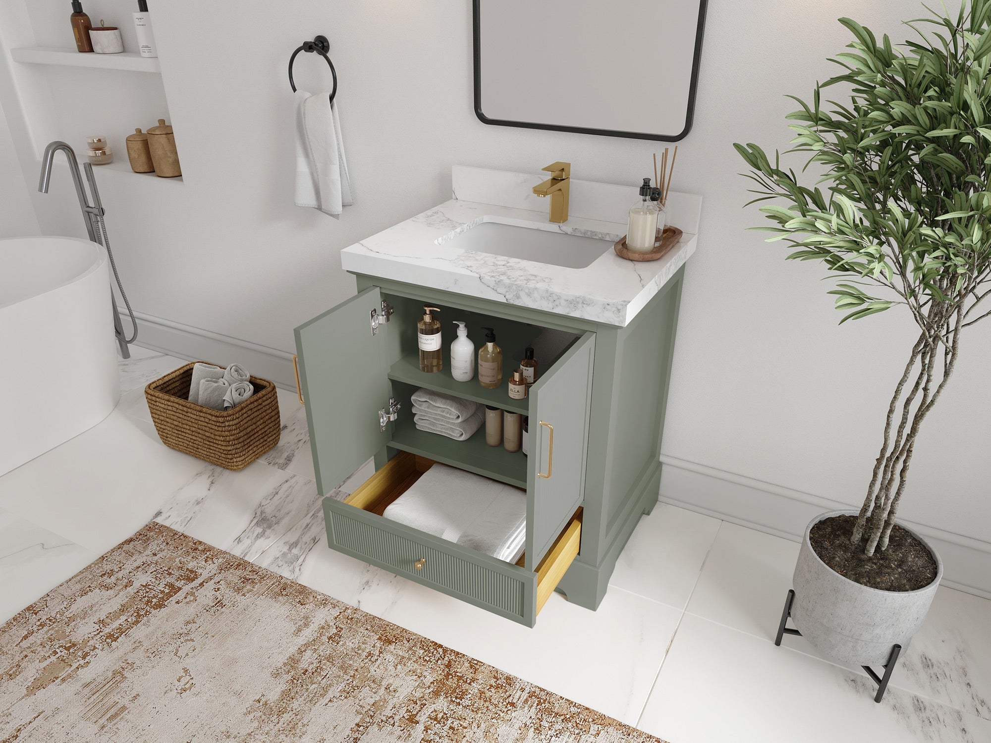 Alys 30 in. W x 22 in. D Single Sink Bathroom Vanity - Willow Bath and Vanity