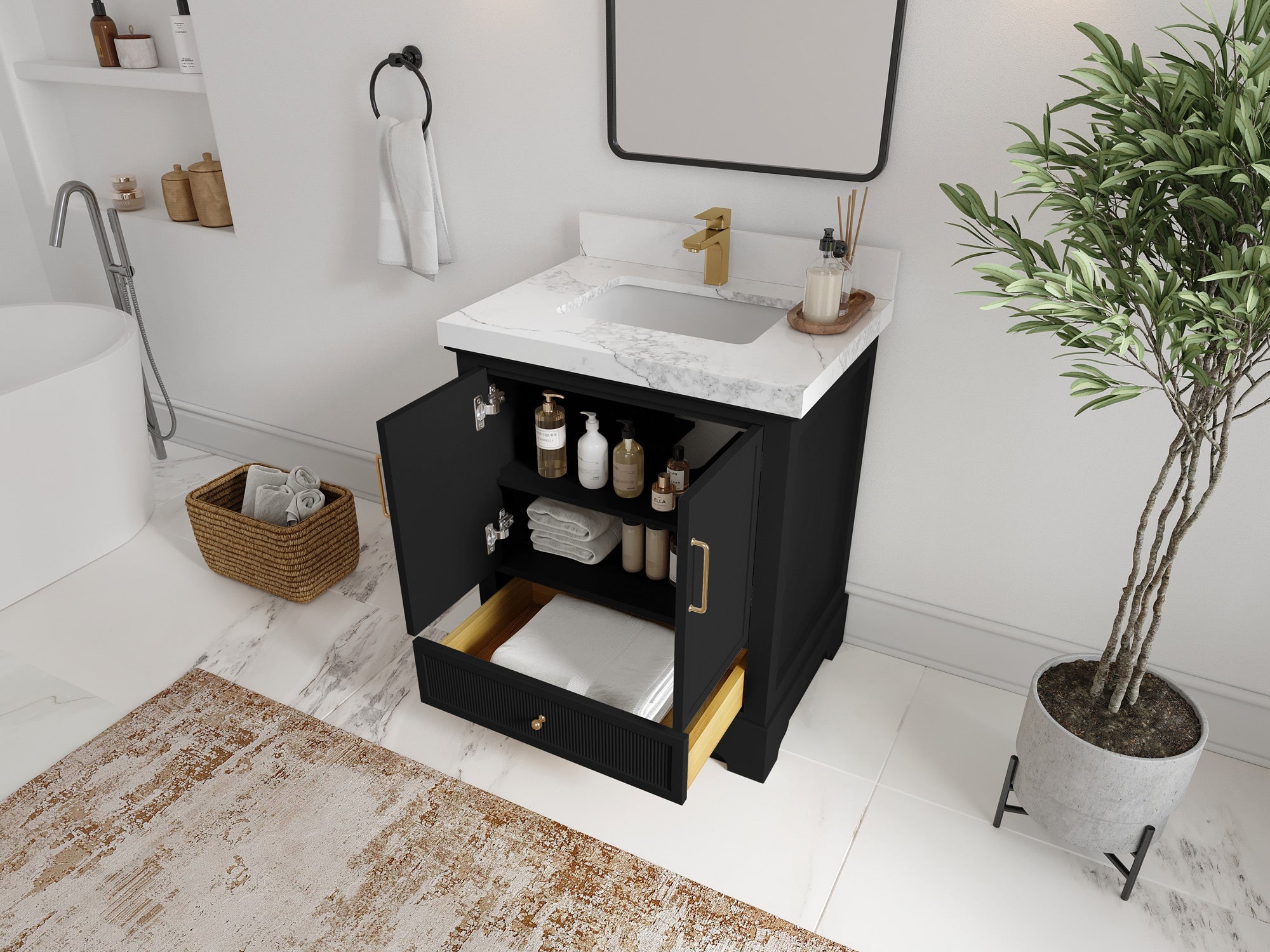 Alys 30 in. W x 22 in. D Single Sink Bathroom Vanity - Willow Bath and Vanity