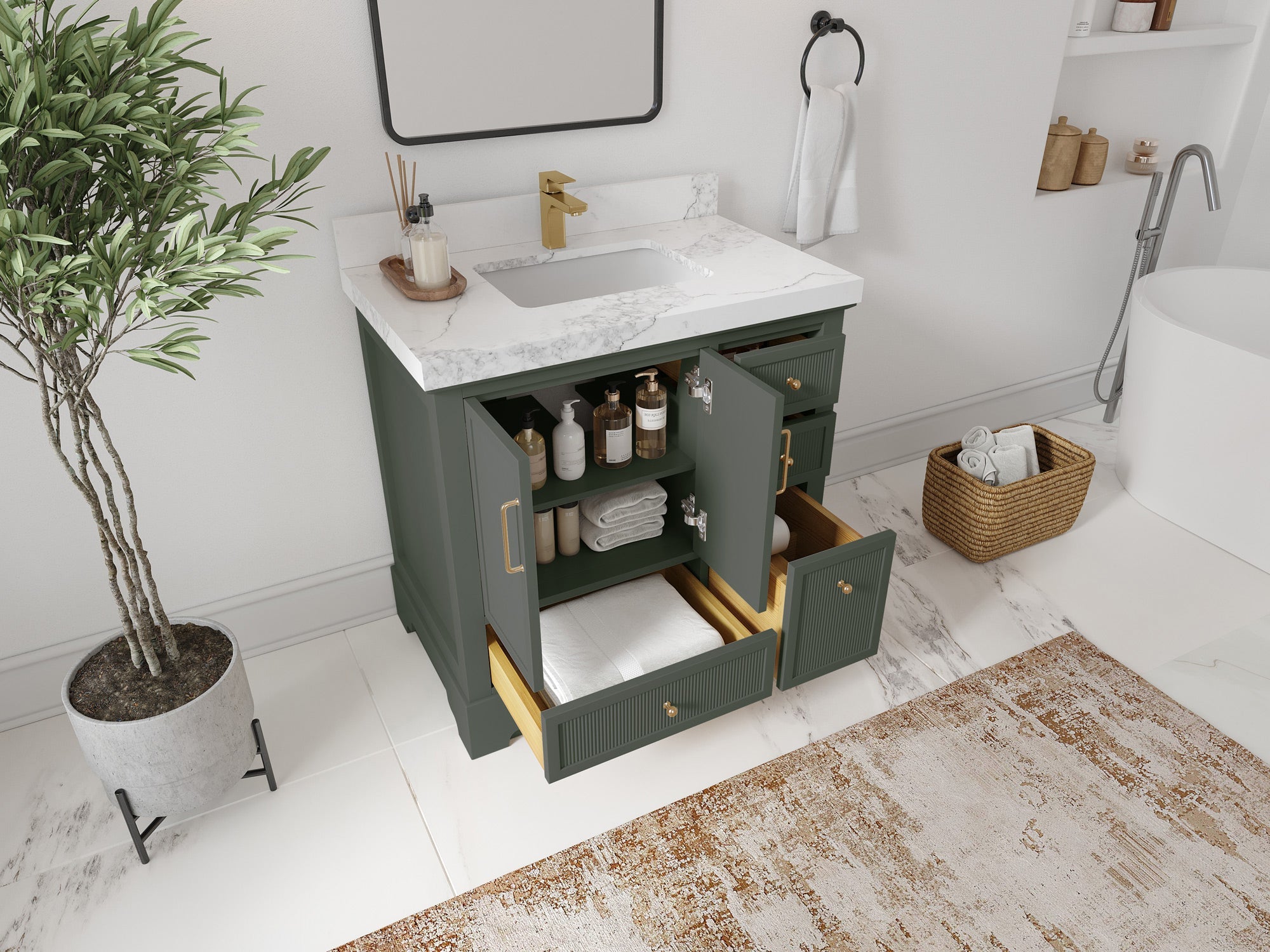 Alys 36 in. W x 22 in. D Center Sink Bathroom Vanity - Willow Bath and Vanity