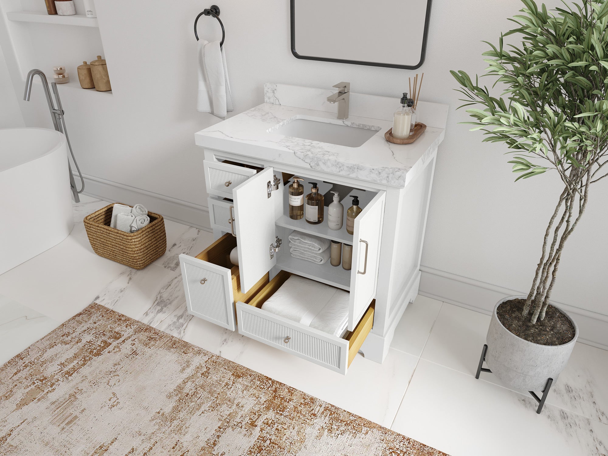 Alys 36 in. W x 22 in. D Center Sink Bathroom Vanity - Willow Bath and Vanity